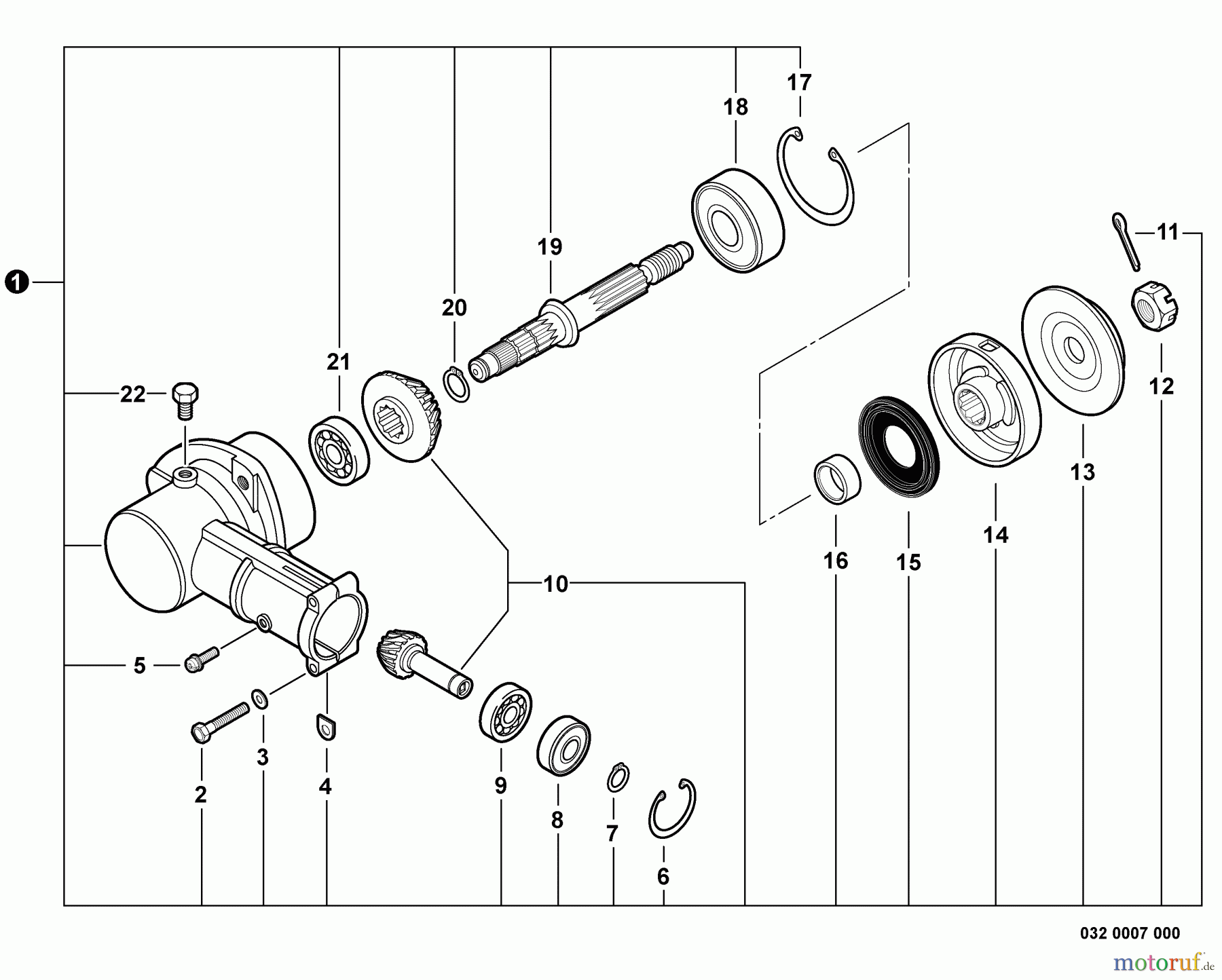 Echo Kantenschneider PE-261 - Echo Edger, S/N: 06001001 - 06999999 Gear Case S/N: 06001001 - 06001400