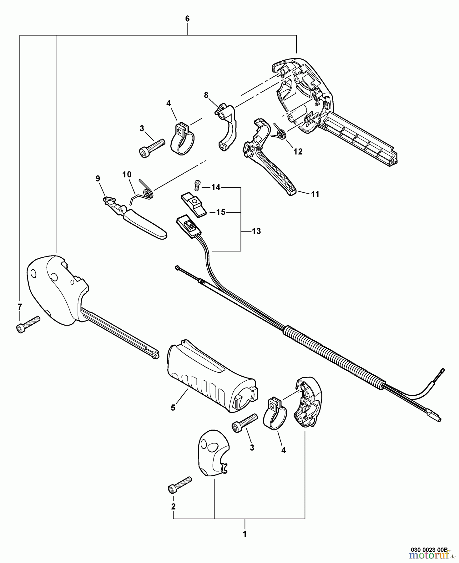 Echo Kantenschneider PE-265S - Echo Edger, S/N: S71311001001 - S71311999999 Control Handle, Control Cable Assembly