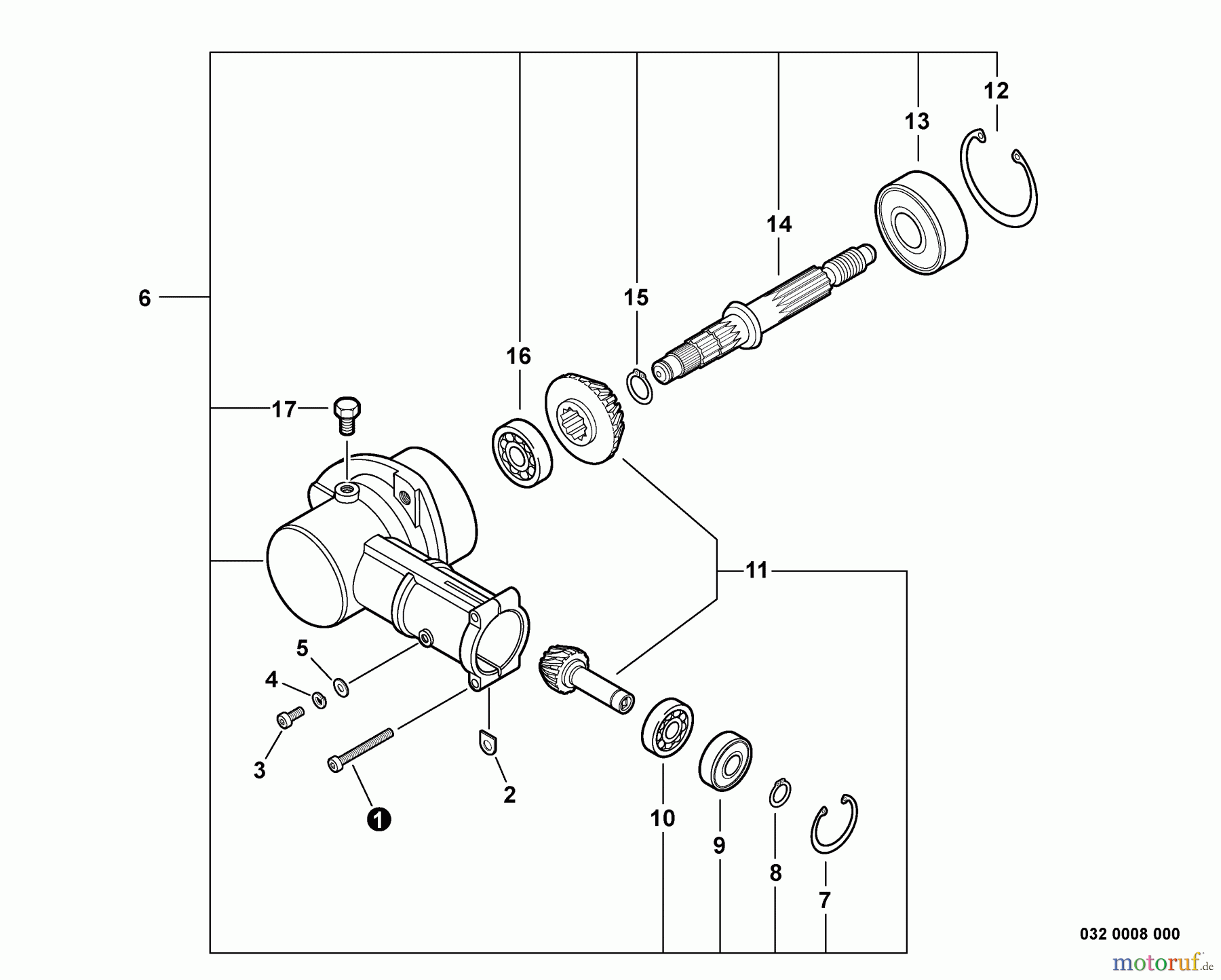 Echo Kantenschneider PE-266S - Echo Edger, S/N: T43611001001 - T43611999999 Gear Case