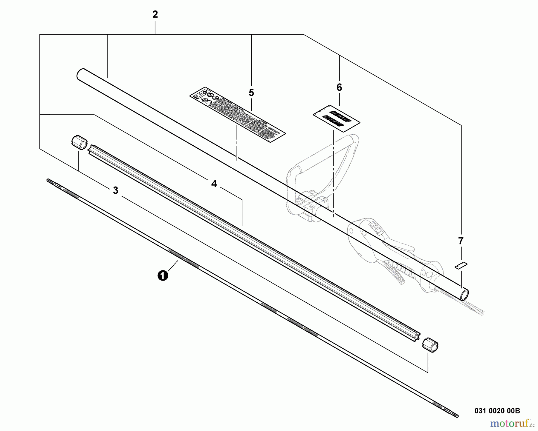 Echo Kantenschneider PE-265S - Echo Edger, S/N: S71311001001 - S71311999999 Main Pipe Assembly, Driveshaft