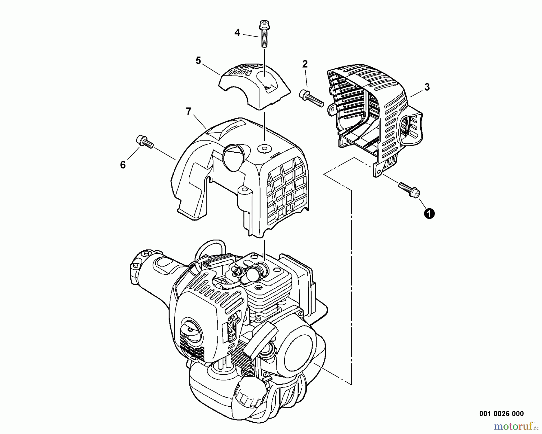 Echo Trimmer, Faden / Bürste SRM-280 - Echo String Trimmer, S/N:S81513001001 - S81513999999 Engine Cover, Exhaust Cover