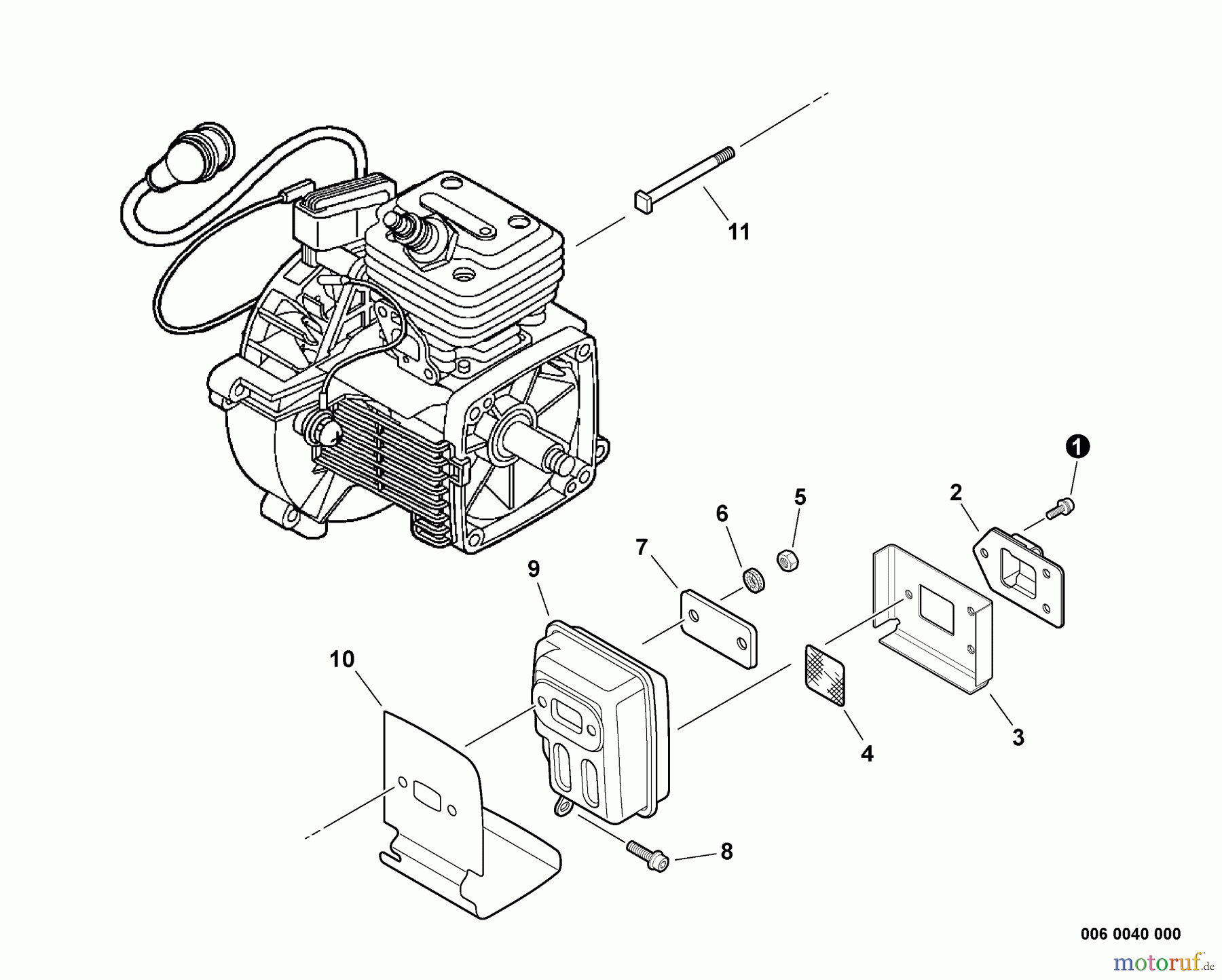 Echo Trimmer, Faden / Bürste SRM-280 - Echo String Trimmer, S/N:S81513001001 - S81513999999 Exhaust