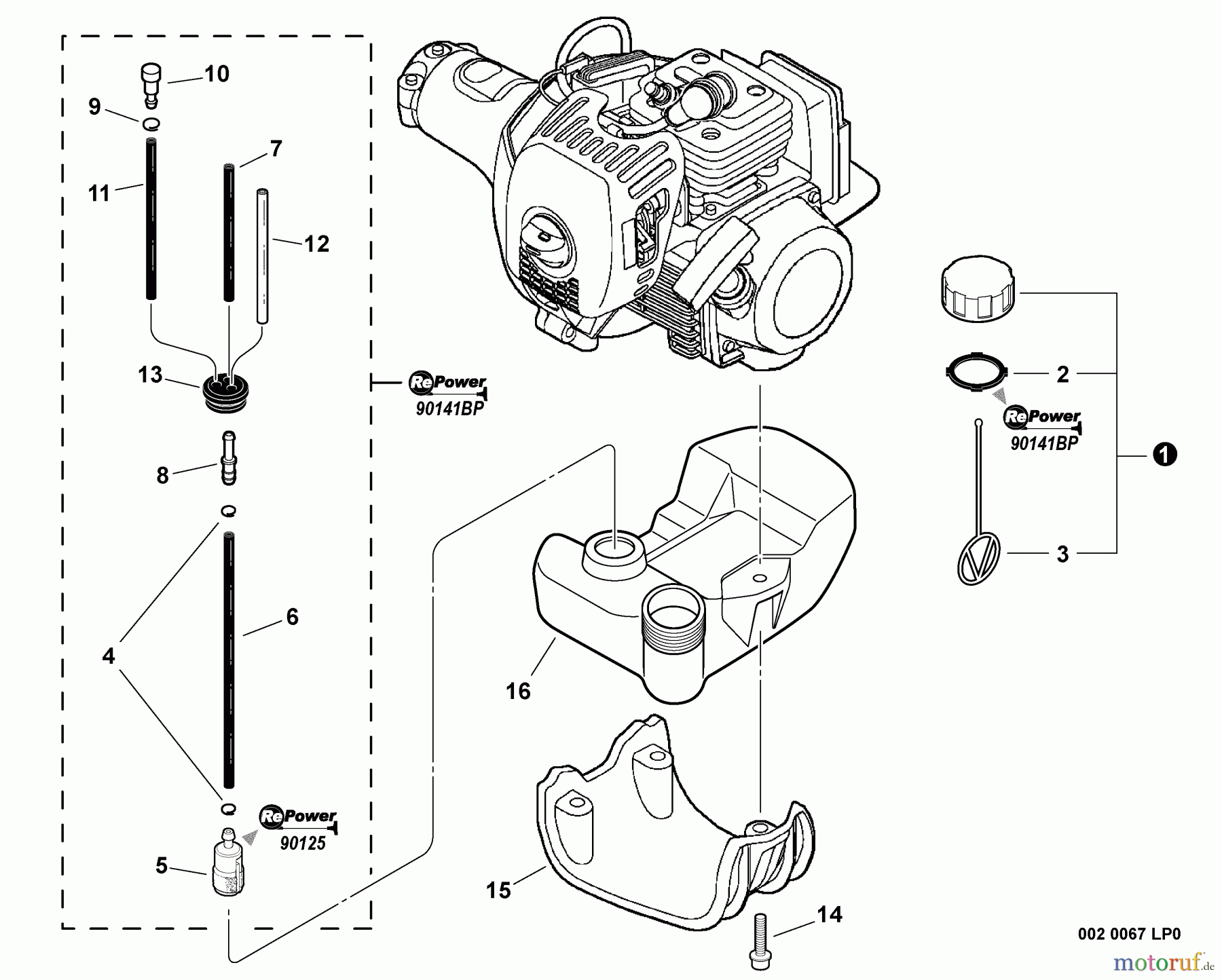 Echo Trimmer, Faden / Bürste SRM-280 - Echo String Trimmer, S/N:S81513001001 - S81513999999 Fuel System S/N: S81513006085 - S81513999999