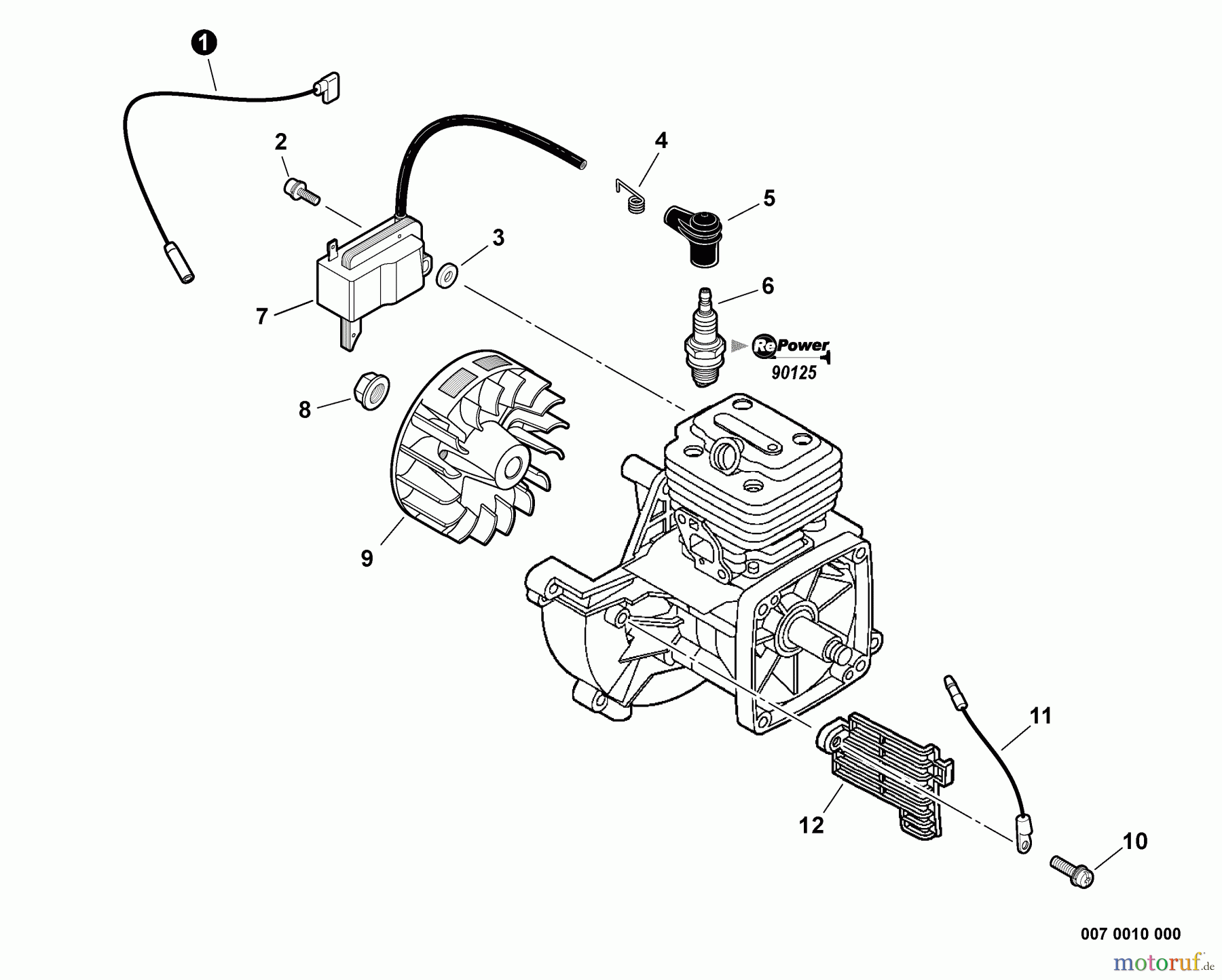 Echo Trimmer, Faden / Bürste SRM-280 - Echo String Trimmer, S/N:S74012001001 - S74012999999 Ignition