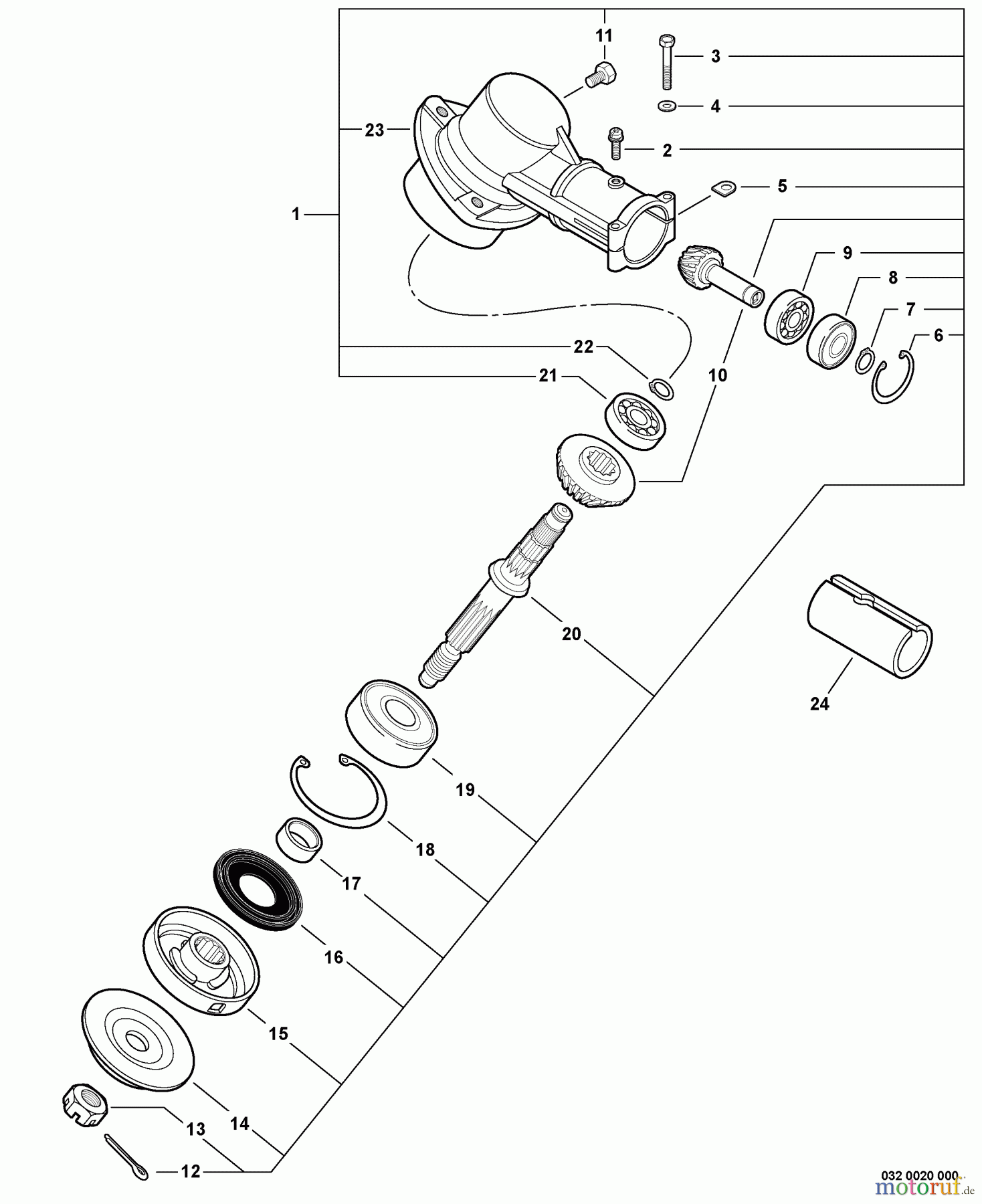  Echo Kantenschneider PE-310 - Echo Edger, S/N: 03001001 - 03999999 Gear Case