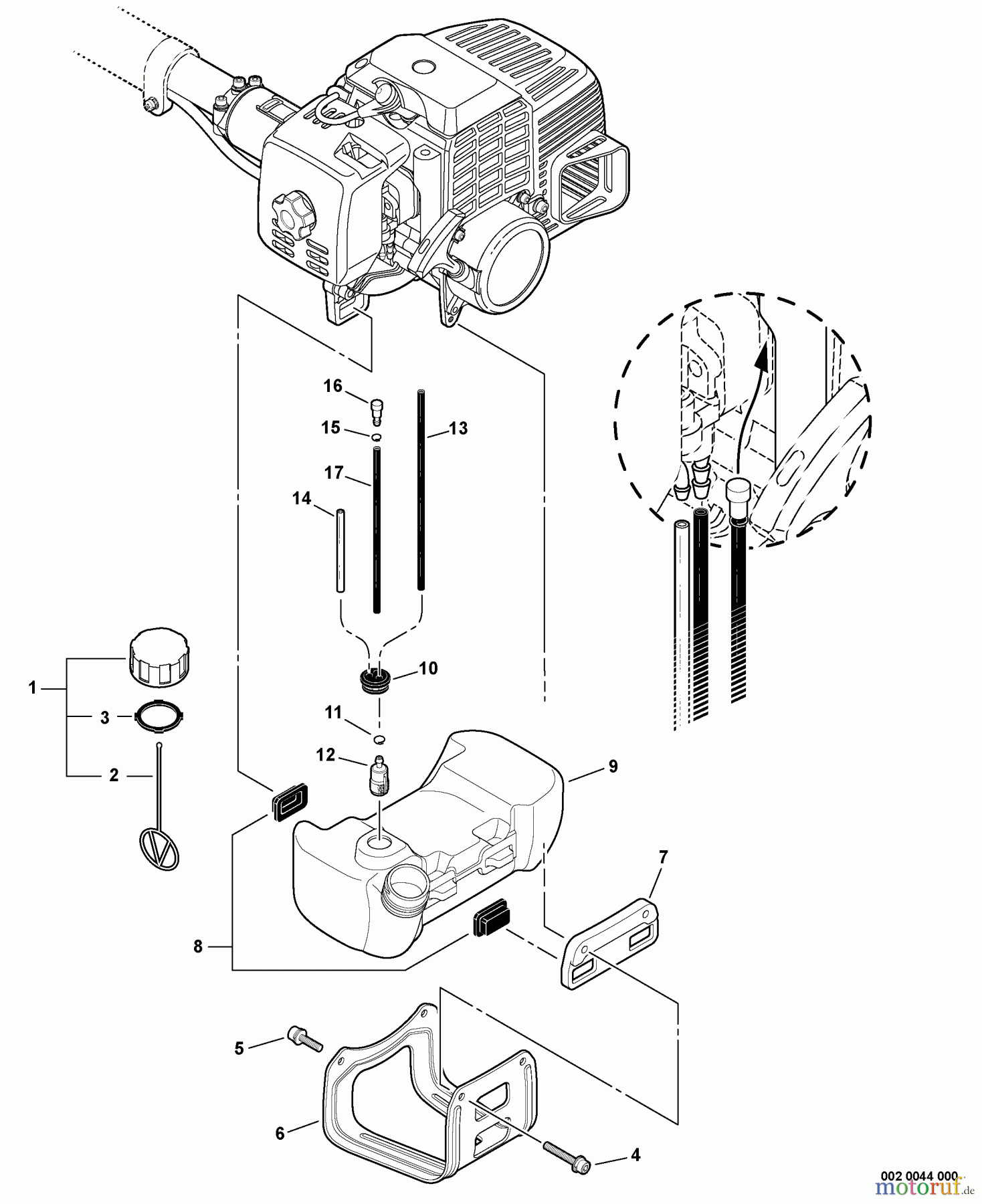 Echo Kantenschneider PE-311 - Echo Edger, S/N: S76012001001 - S76012999999 Fuel System