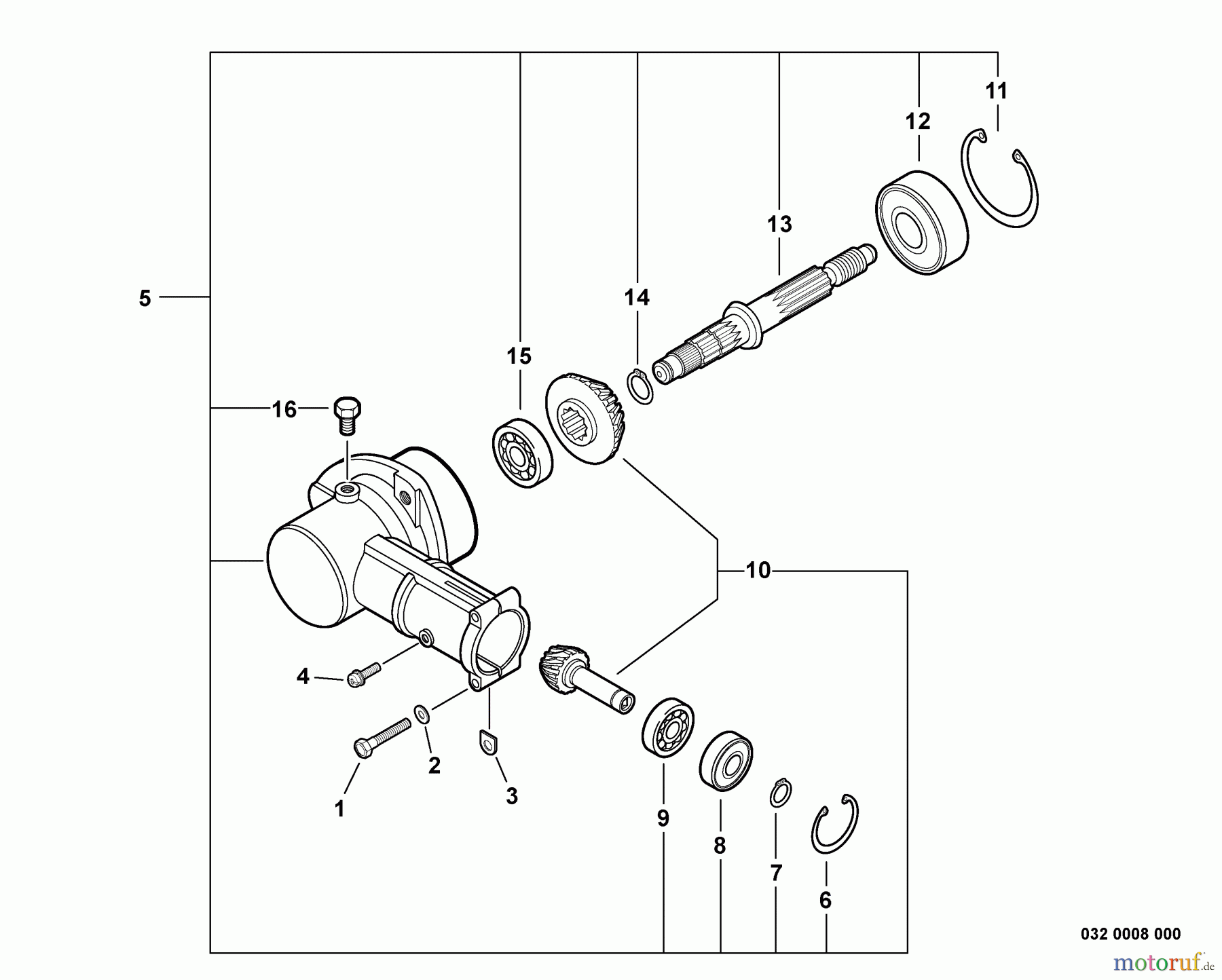 Echo Trimmer, Faden / Bürste PAS-225 - Echo Power Unit, S/N: S59511001001 - S59511003000 Gear Case - Edger Attachment