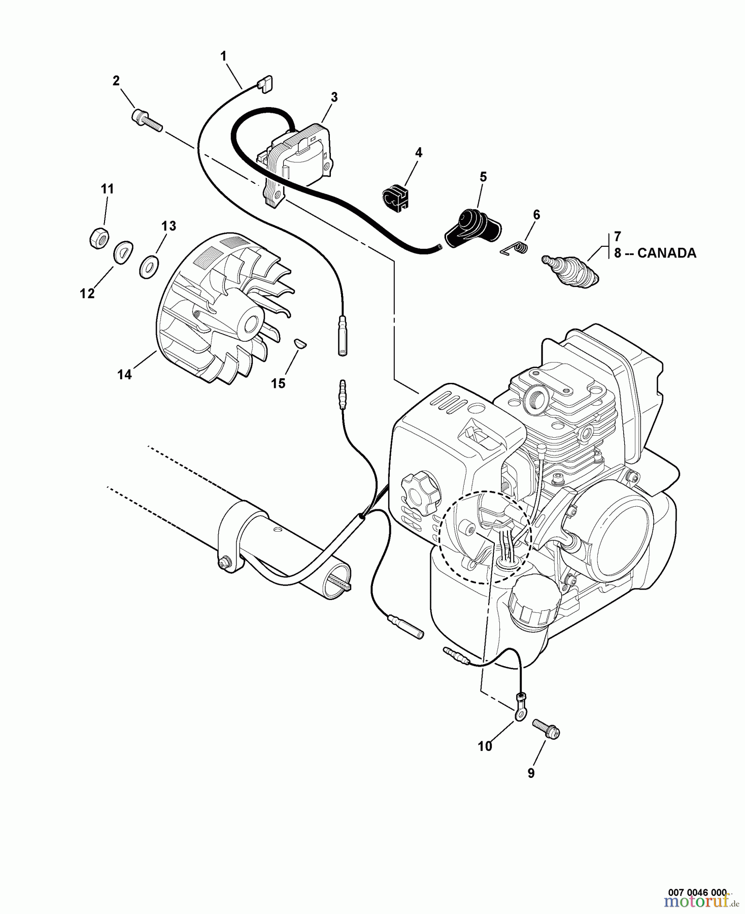 Echo Trimmer, Faden / Bürste SRM-311S - Echo String Trimmer, S/N:S74512001001 - S74512999999 Ignition
