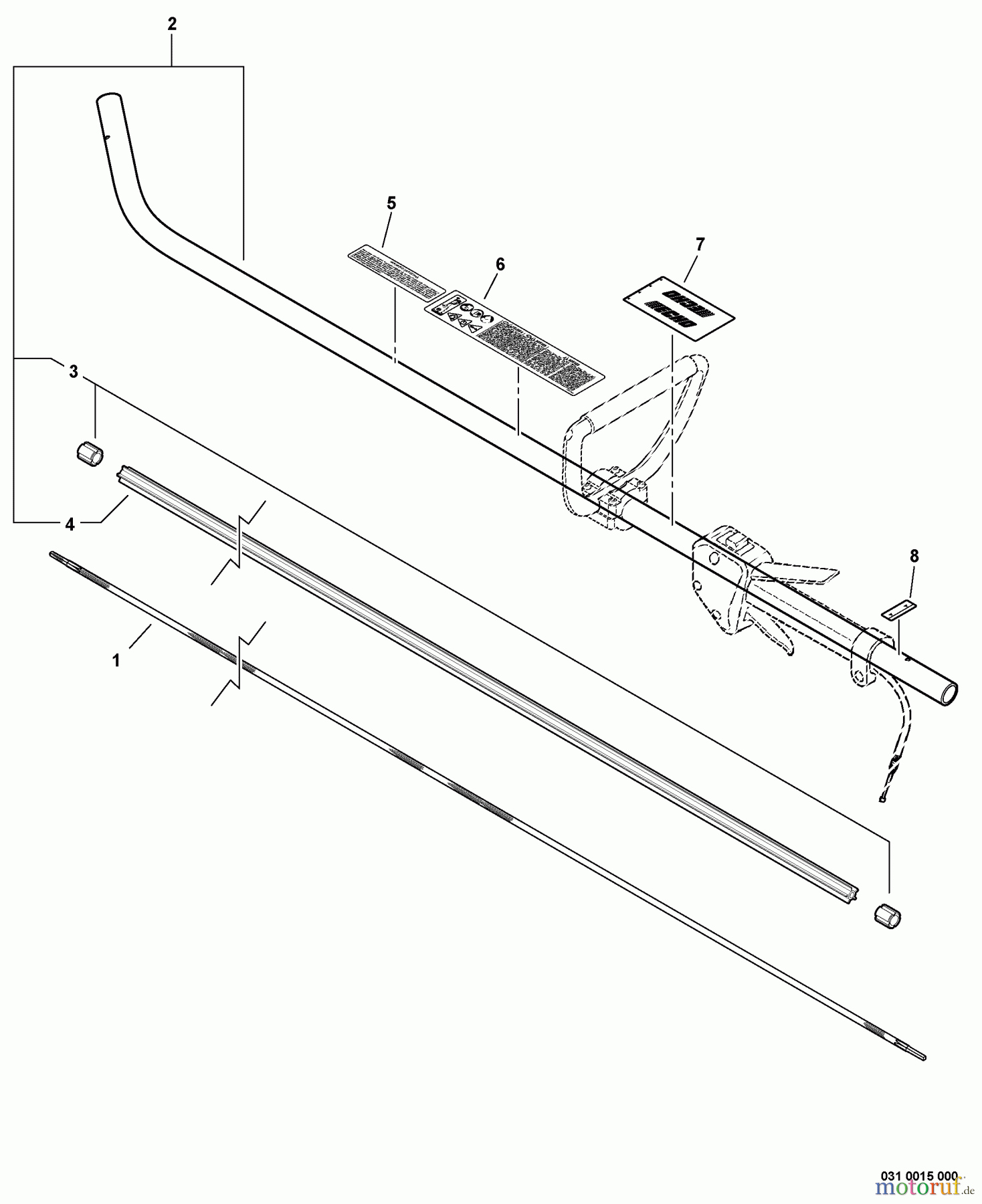 Echo Kantenschneider PE-311 - Echo Edger, S/N: 09001001 - 09999999 Main Pipe Assembly, Driveshaft