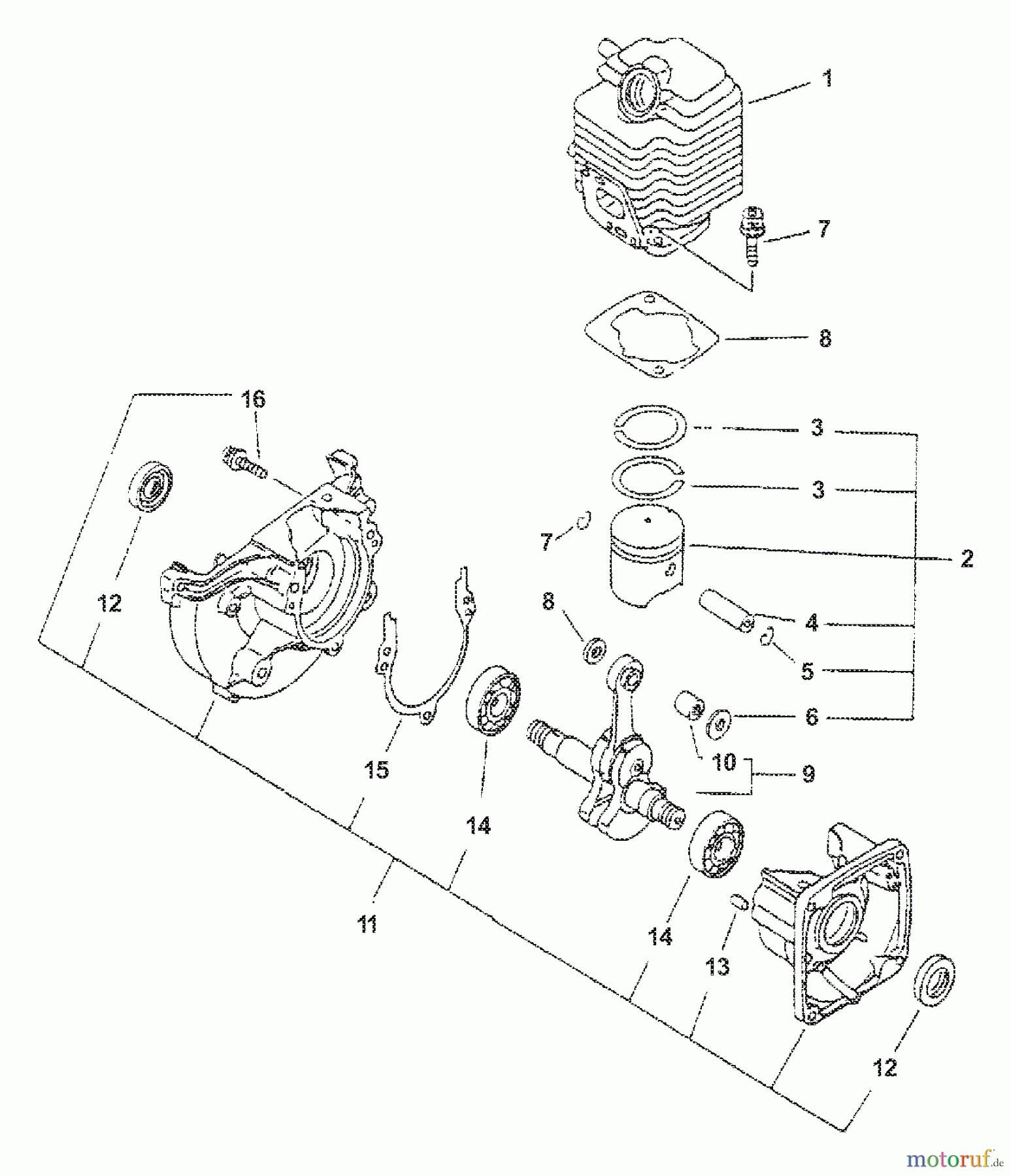  Echo Bläser / Sauger / Häcksler / Mulchgeräte	 ES-2100 - Echo Shredder/Vacuum (Type 1E) Engine, External, Internal, Crankcase, Fan Housing, Cover