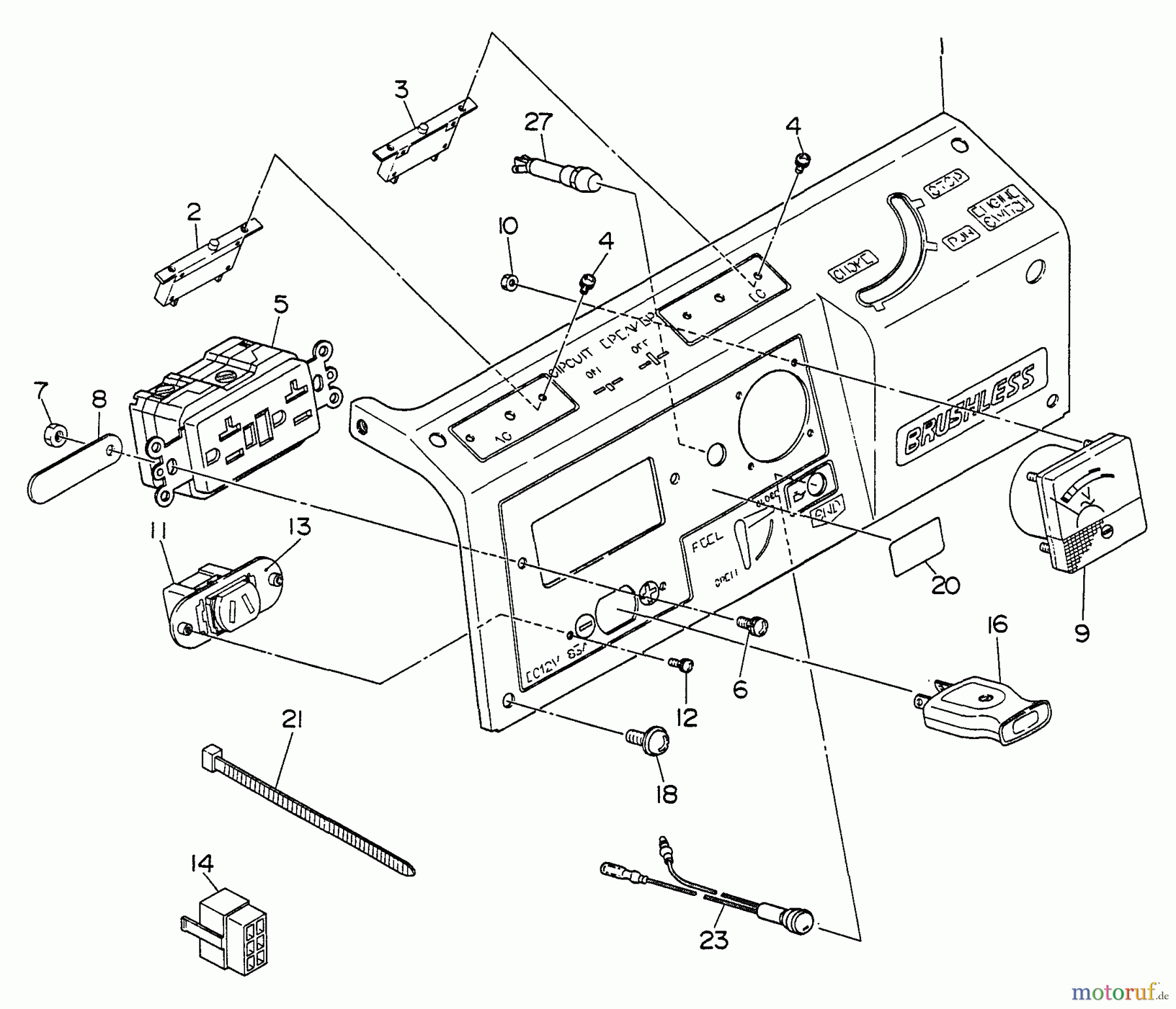 Echo Stromerzeuger EG-1200 - Echo Portable Generator (Brushless) Electrical Panel