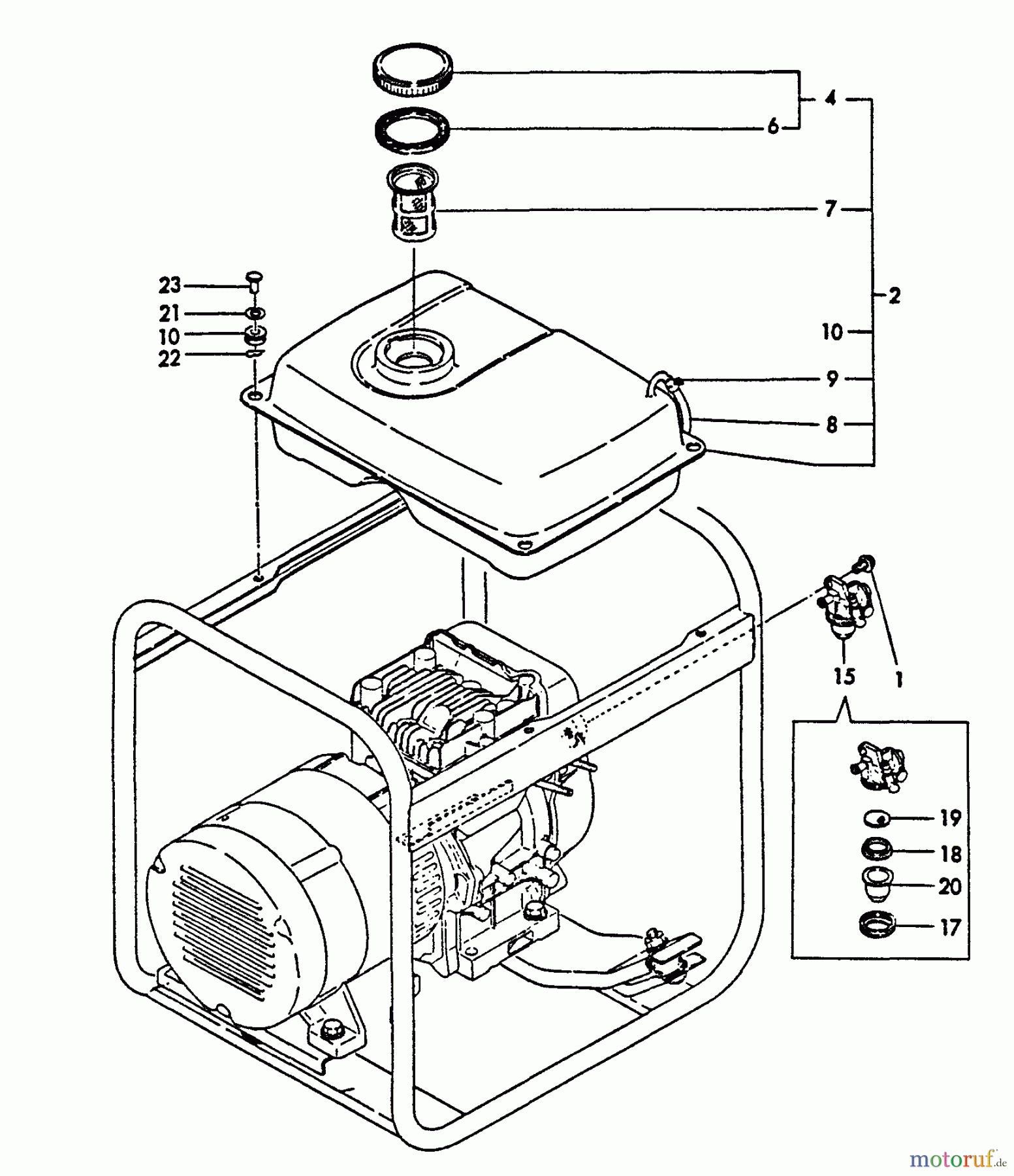 Echo Stromerzeuger EG-1500 - Echo Portable Generator, S/N: 00000 - 03796 Fuel Tank