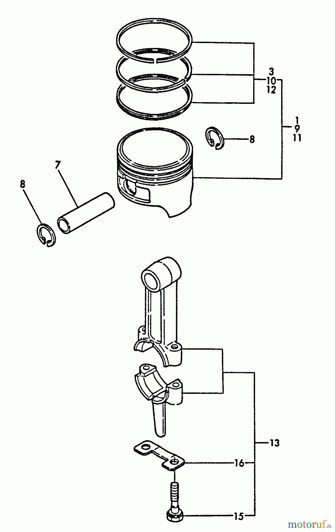 Echo Stromerzeuger EG-2300 - Echo Portable Generator, S/N: 01001 - 03371 Connecting Rod, Piston