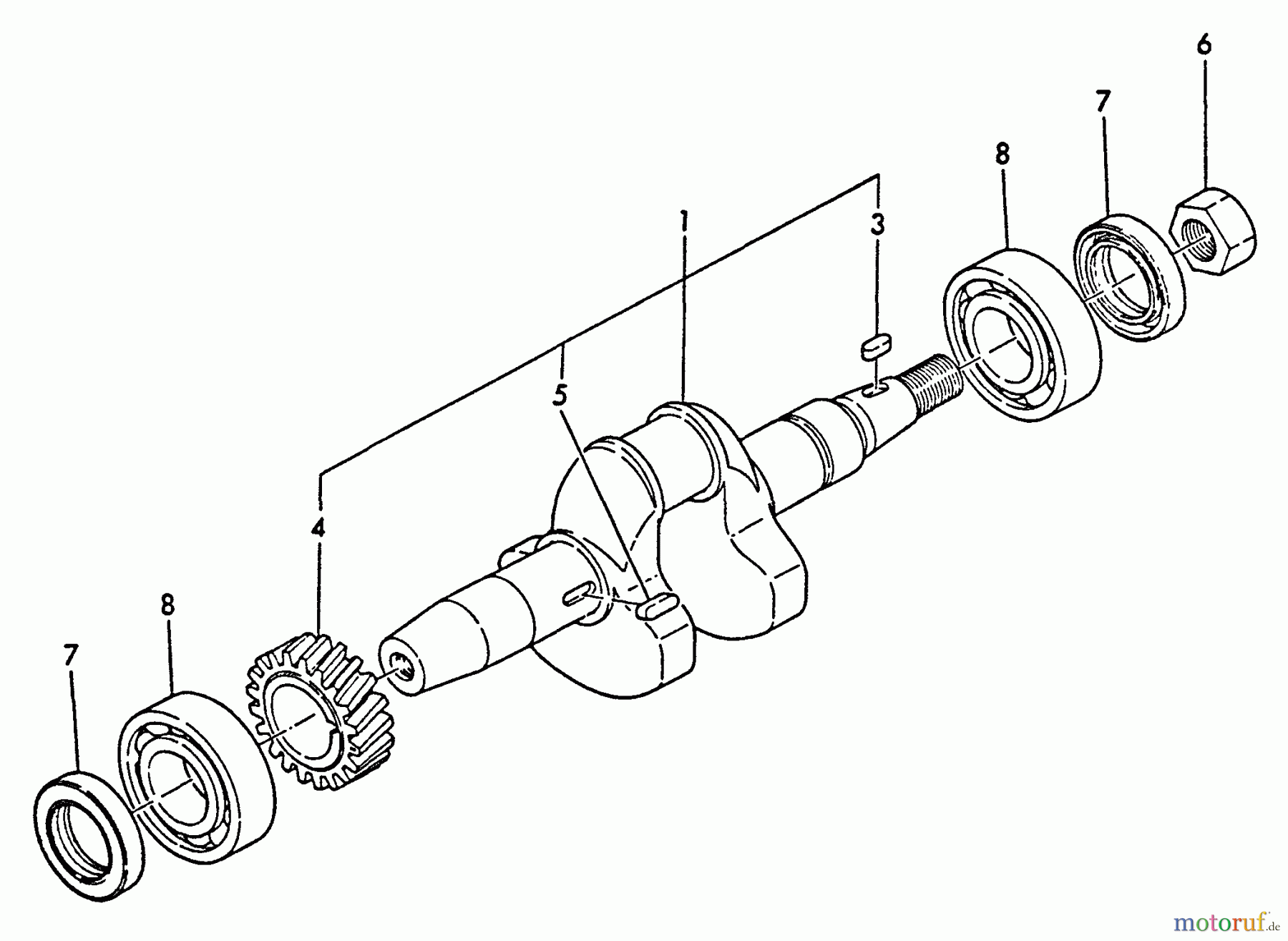  Echo Stromerzeuger EG-2300 - Echo Portable Generator, S/N: 01001 - 03371 Crankshaft, Main Bearing