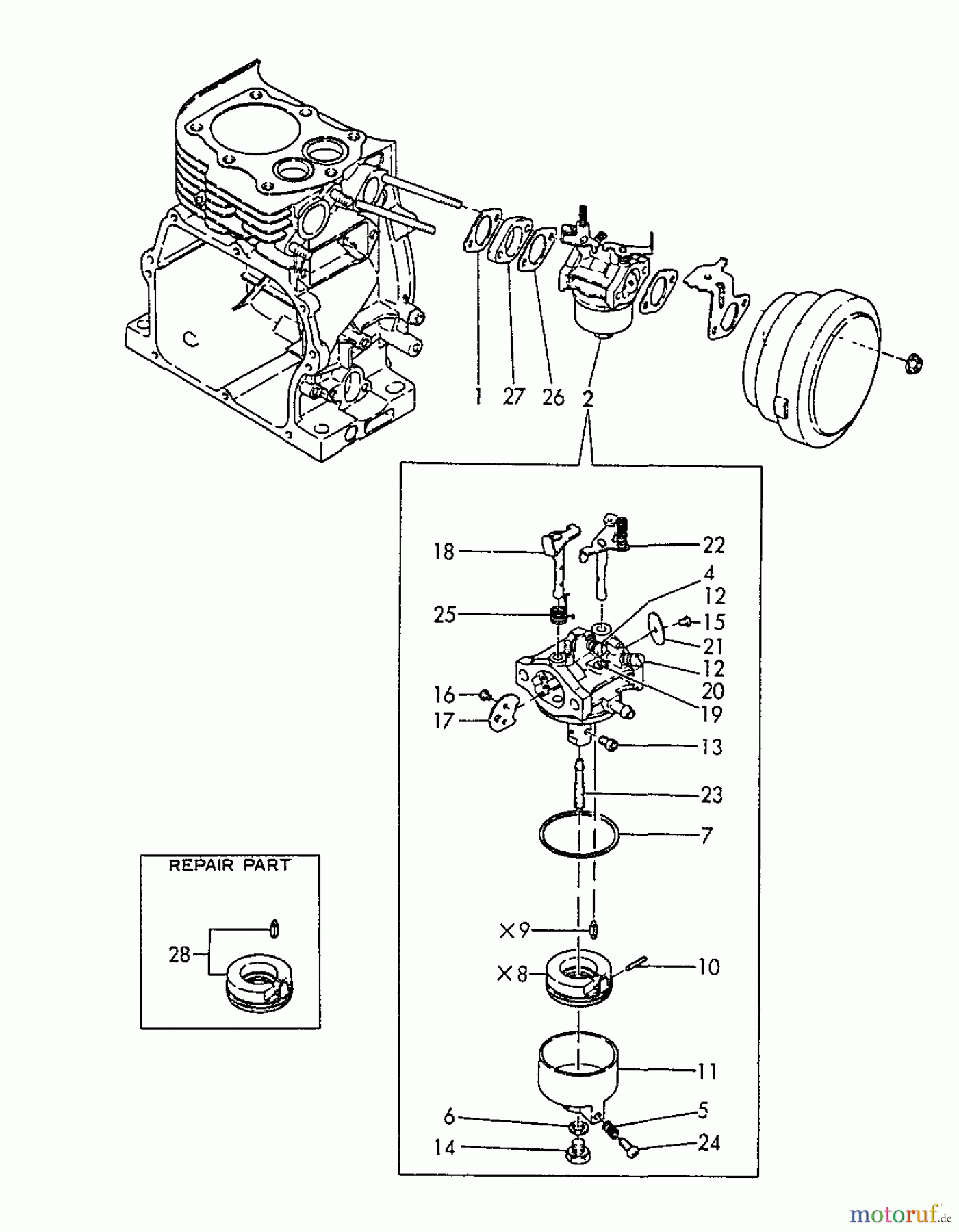Echo Stromerzeuger EG-2300 - Echo Portable Generator, S/N: 03372 - 99999 Carburetor