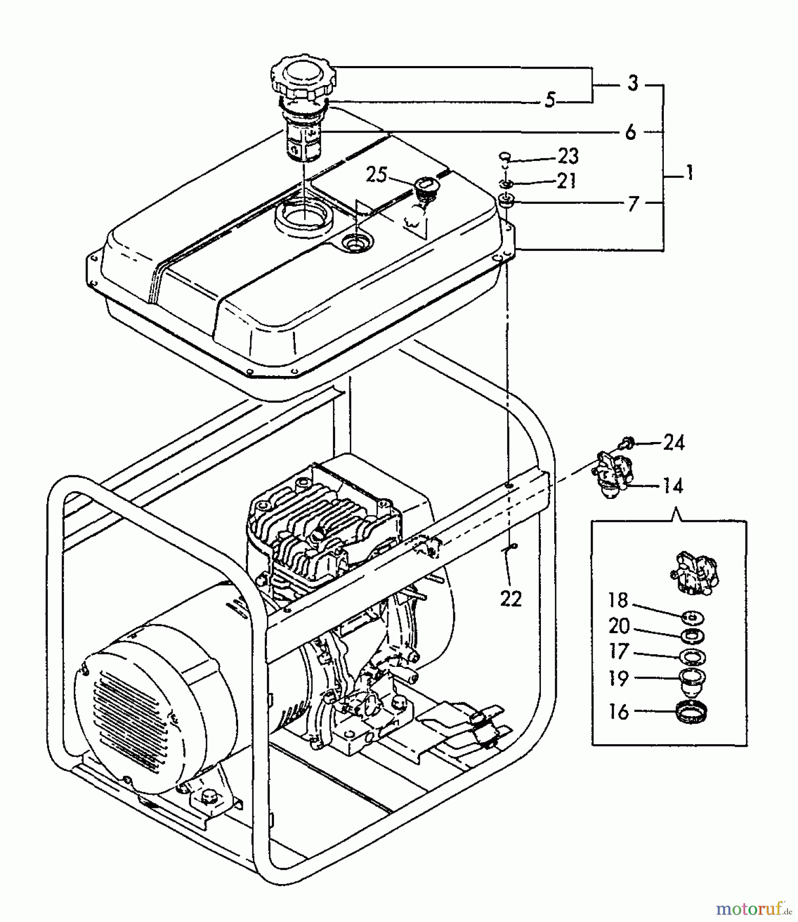Echo Stromerzeuger EG-2300 - Echo Portable Generator, S/N: 03372 - 99999 Fuel Tank