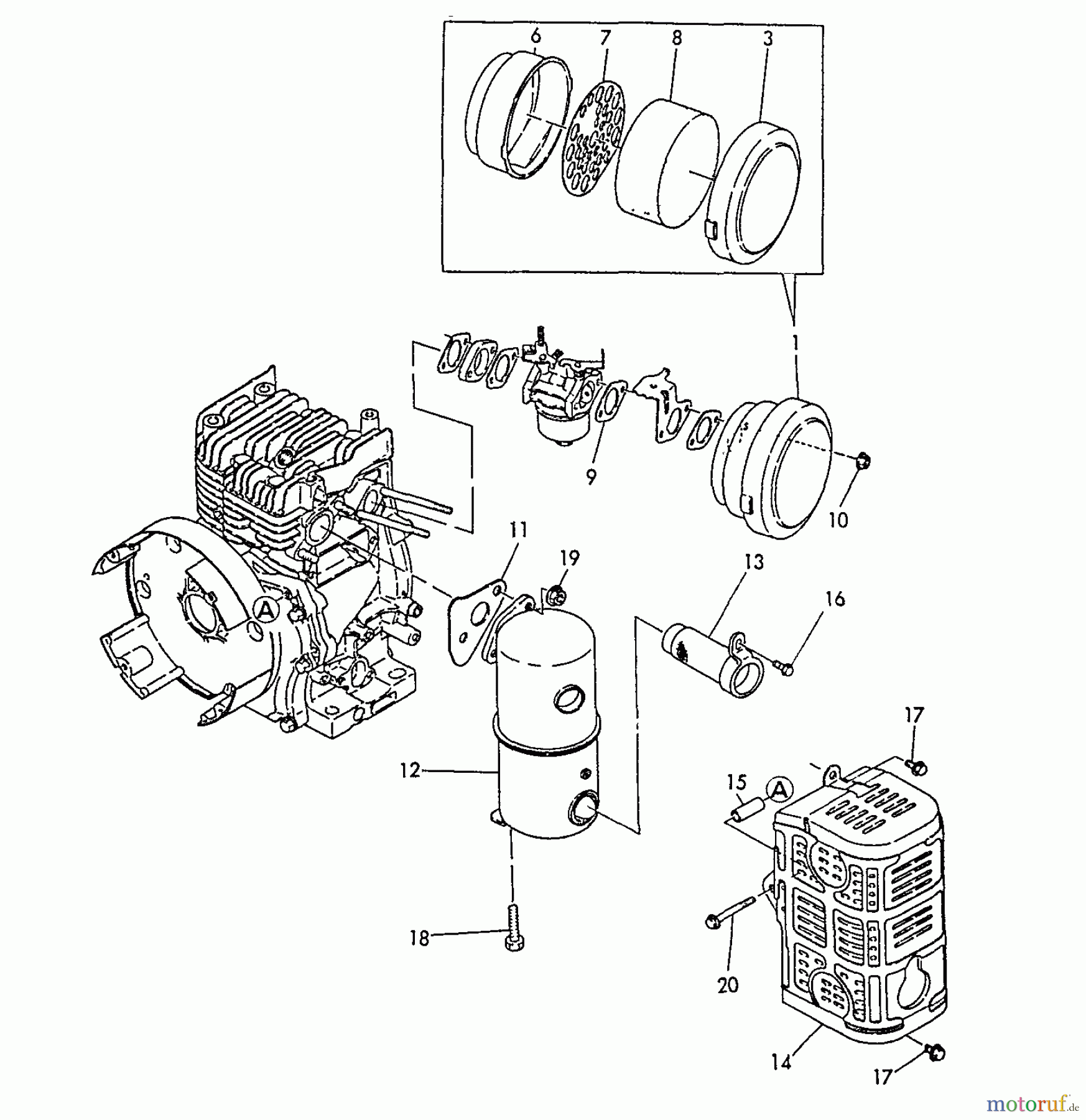 Echo Stromerzeuger EG-2300 - Echo Portable Generator, S/N: 03372 - 99999 Intake, Exhaust, Air Cleaner