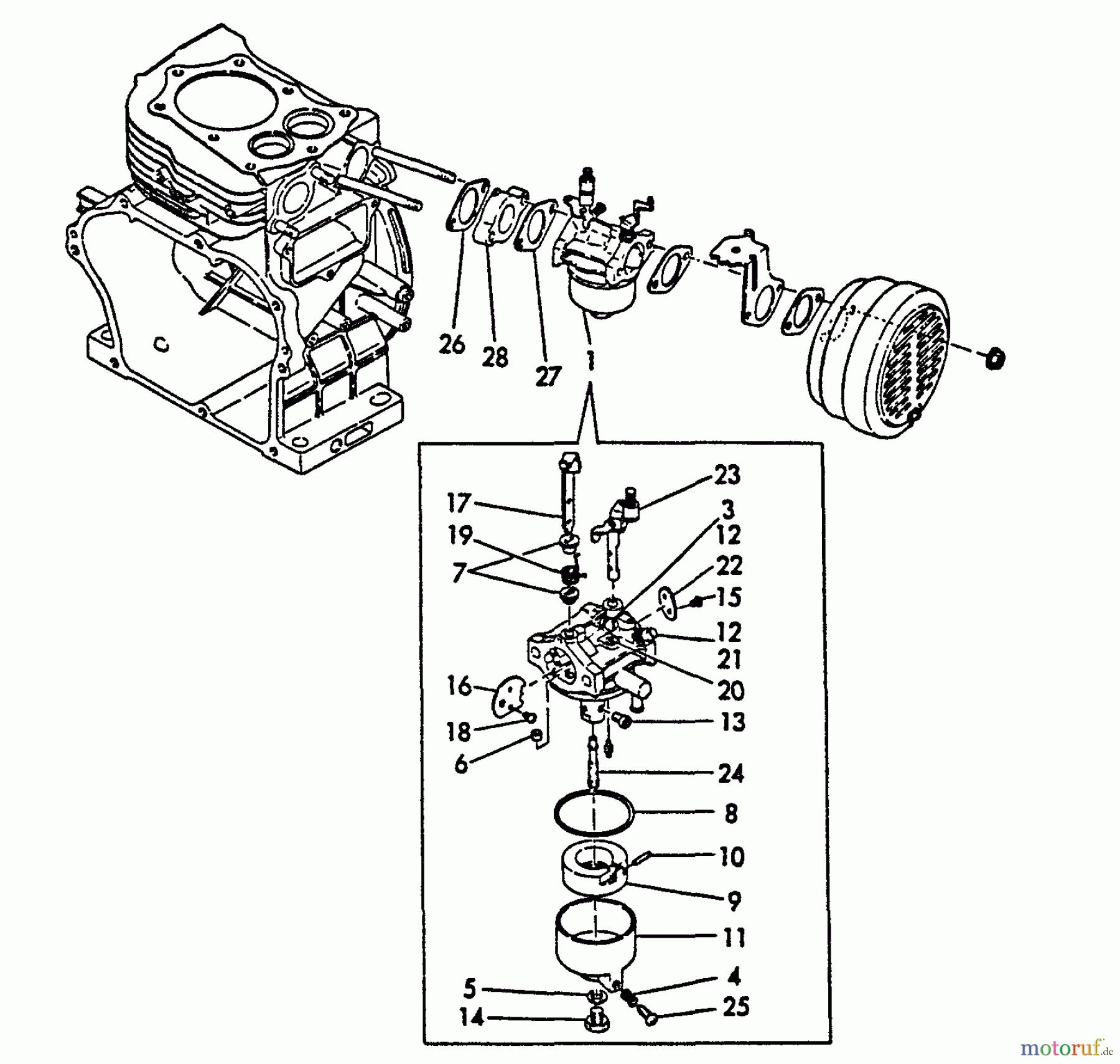 Echo Stromerzeuger EG-3500 - Echo Portable Generator, S/N: 00000 - 02737 Carburetor