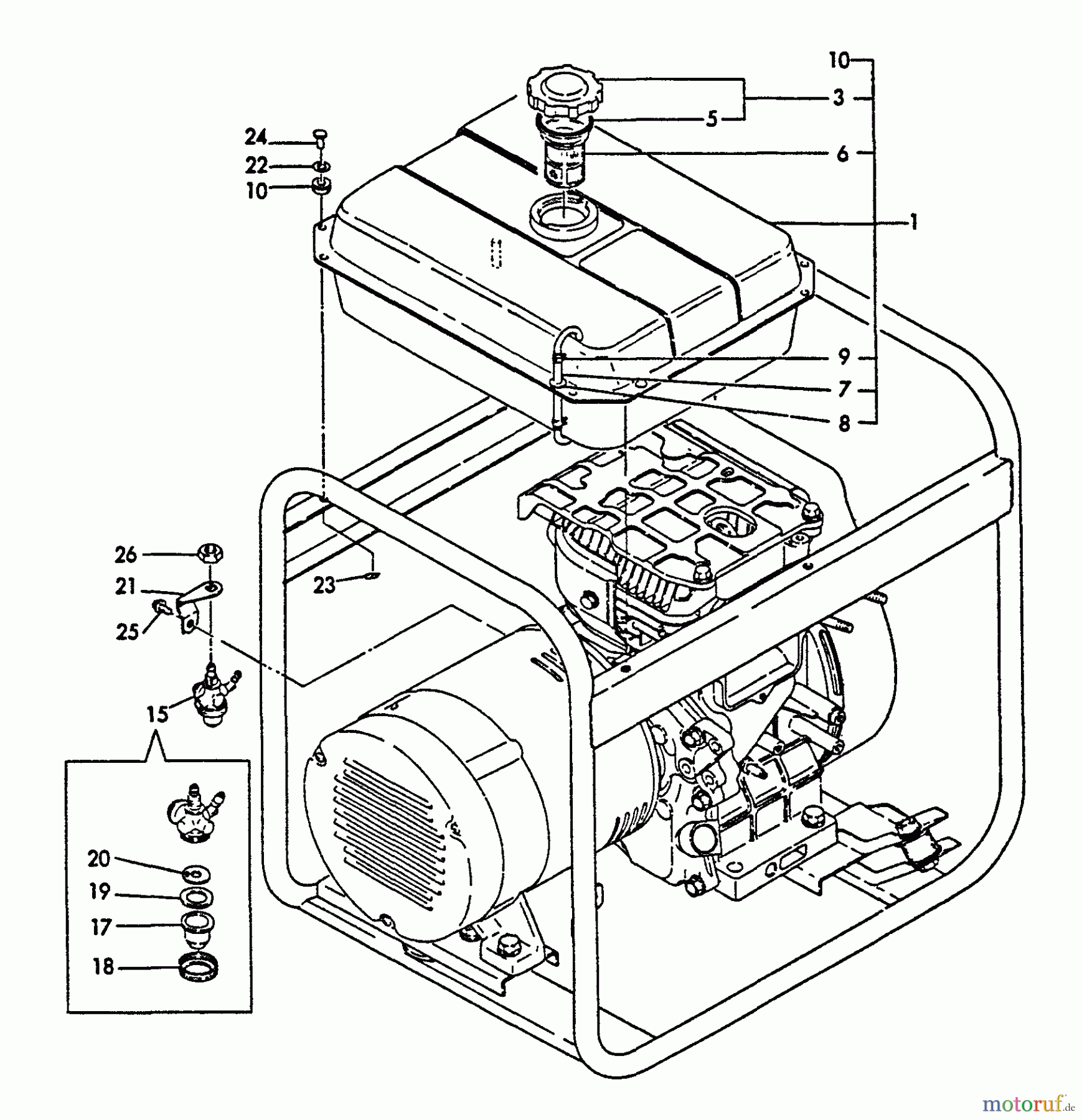 Echo Stromerzeuger EG-3500 - Echo Portable Generator, S/N: 00000 - 02737 Fuel Tank