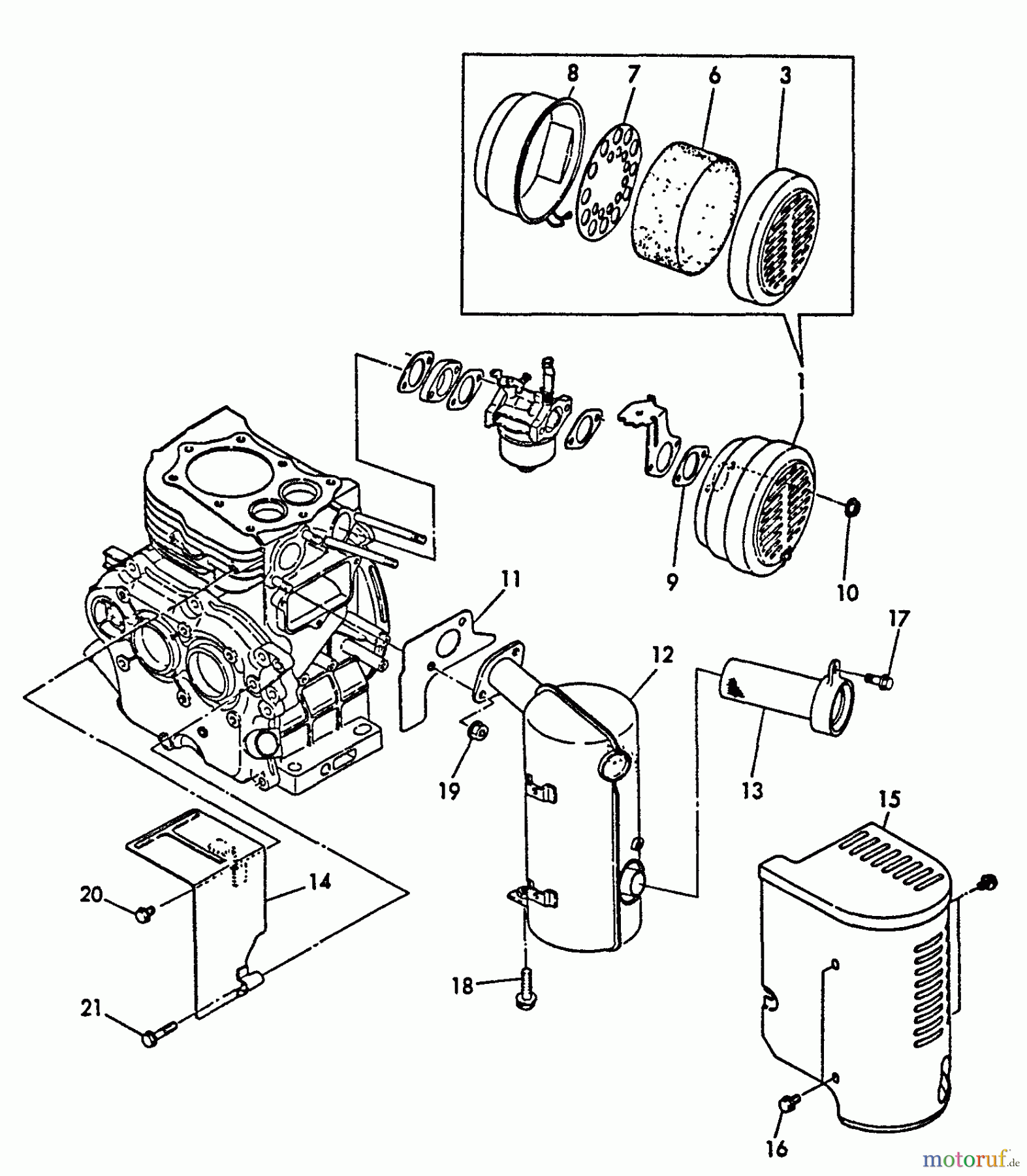 Echo Stromerzeuger EG-3500 - Echo Portable Generator, S/N: 00000 - 02737 Intake, Exhaust, Air Cleaner
