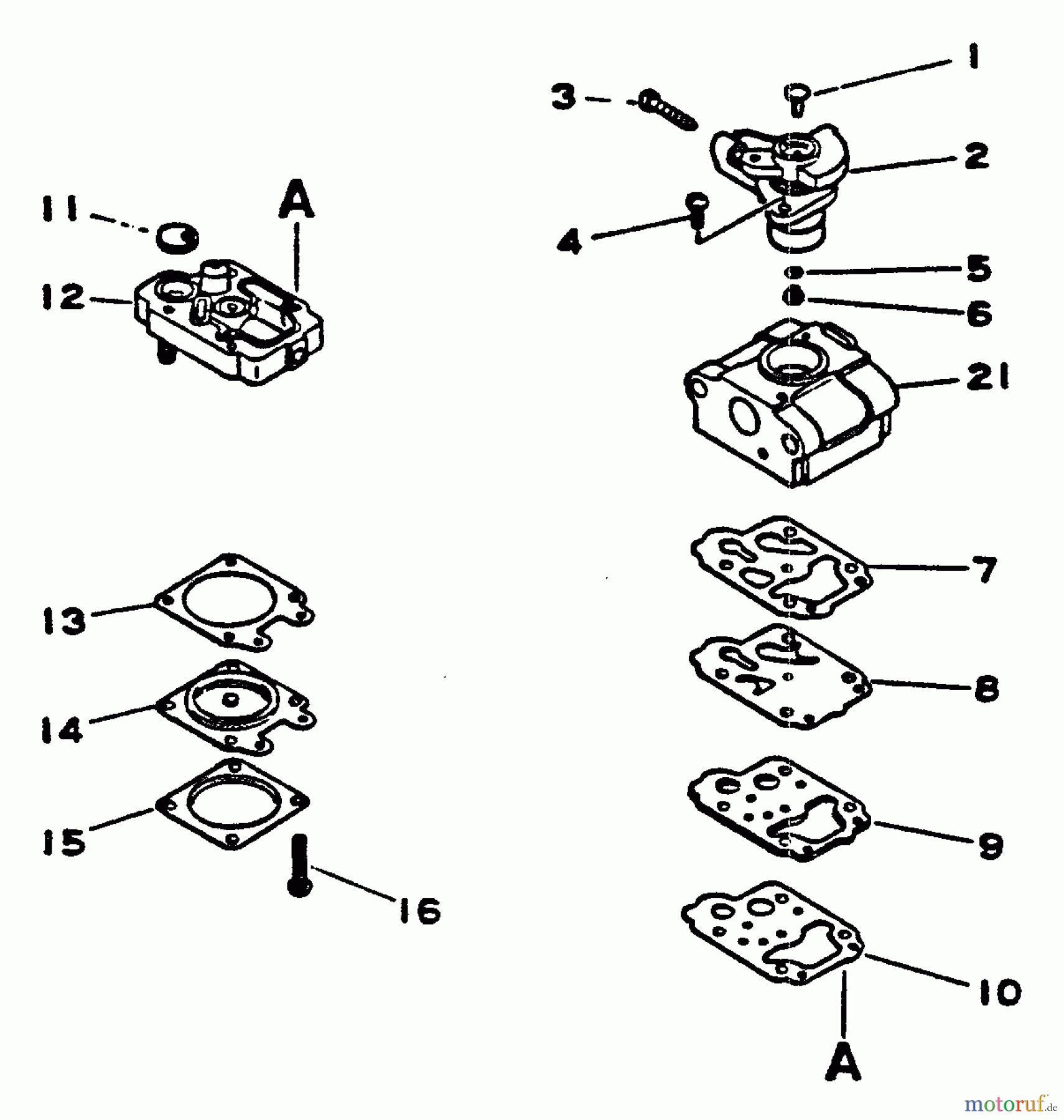 Echo Heckenscheren HC-1001 - Echo Hedge Trimmer, S/N: 001001 - 008000 Carburetor