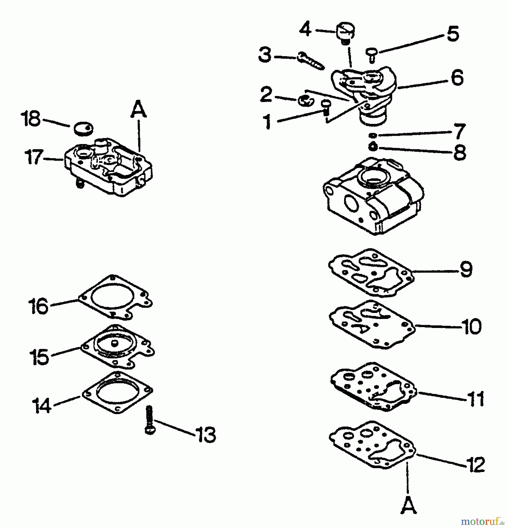 Echo Heckenscheren HC-1001 - Echo Hedge Trimmer, S/N: 008001 - 017000 Carburetor