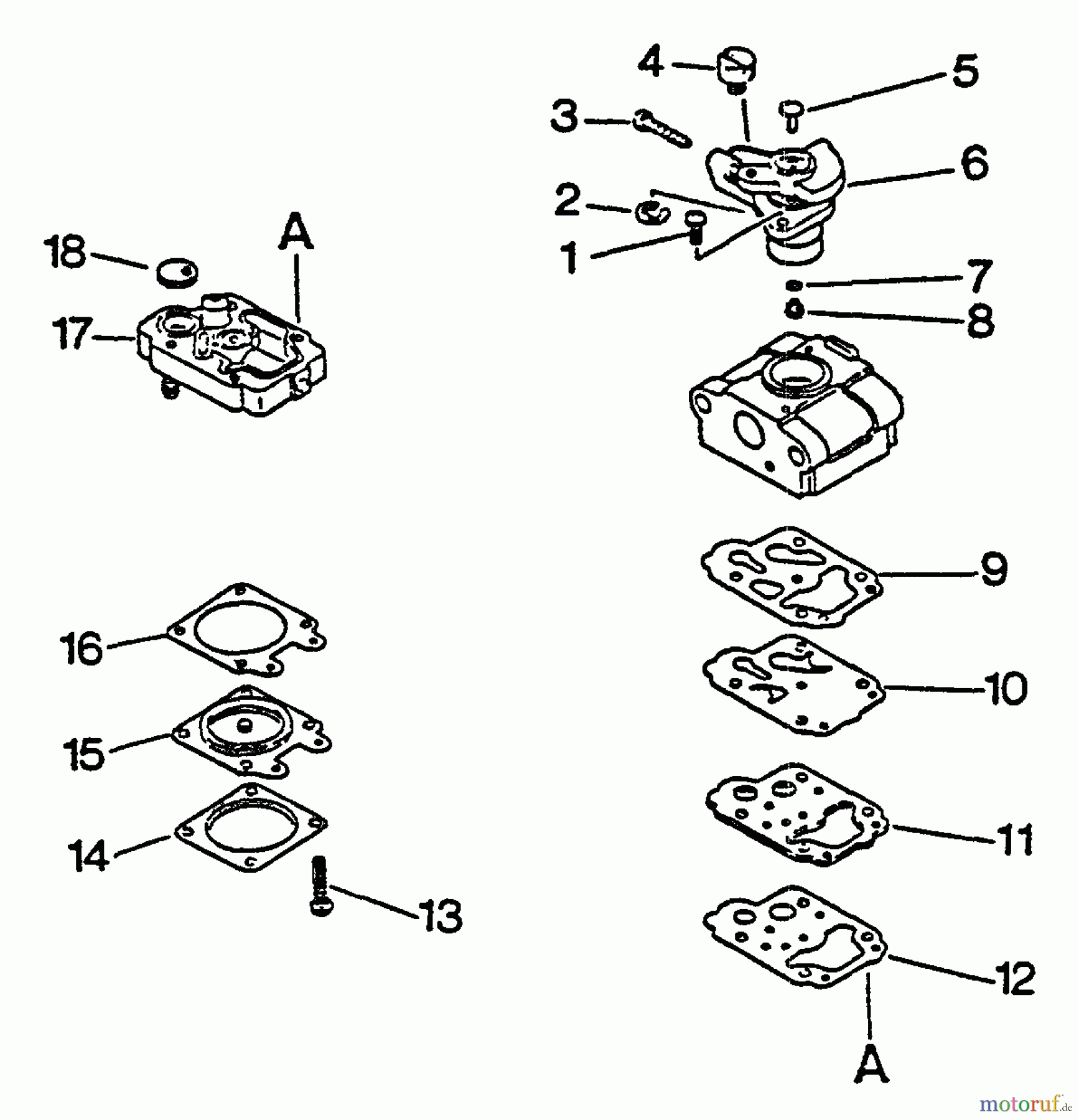 Echo Heckenscheren HC-1001 - Echo Hedge Trimmer, S/N: 017001 - 024000 Carburetor