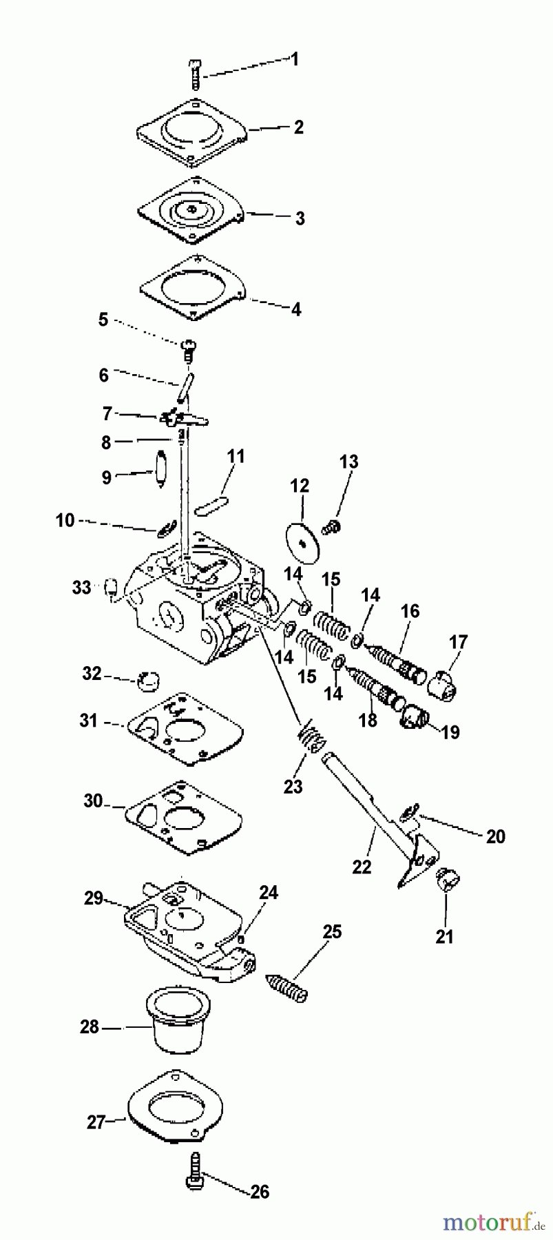  Echo Heckenscheren HC-1500 - Echo Hedge Trimmer (Type 1E) Carburetor