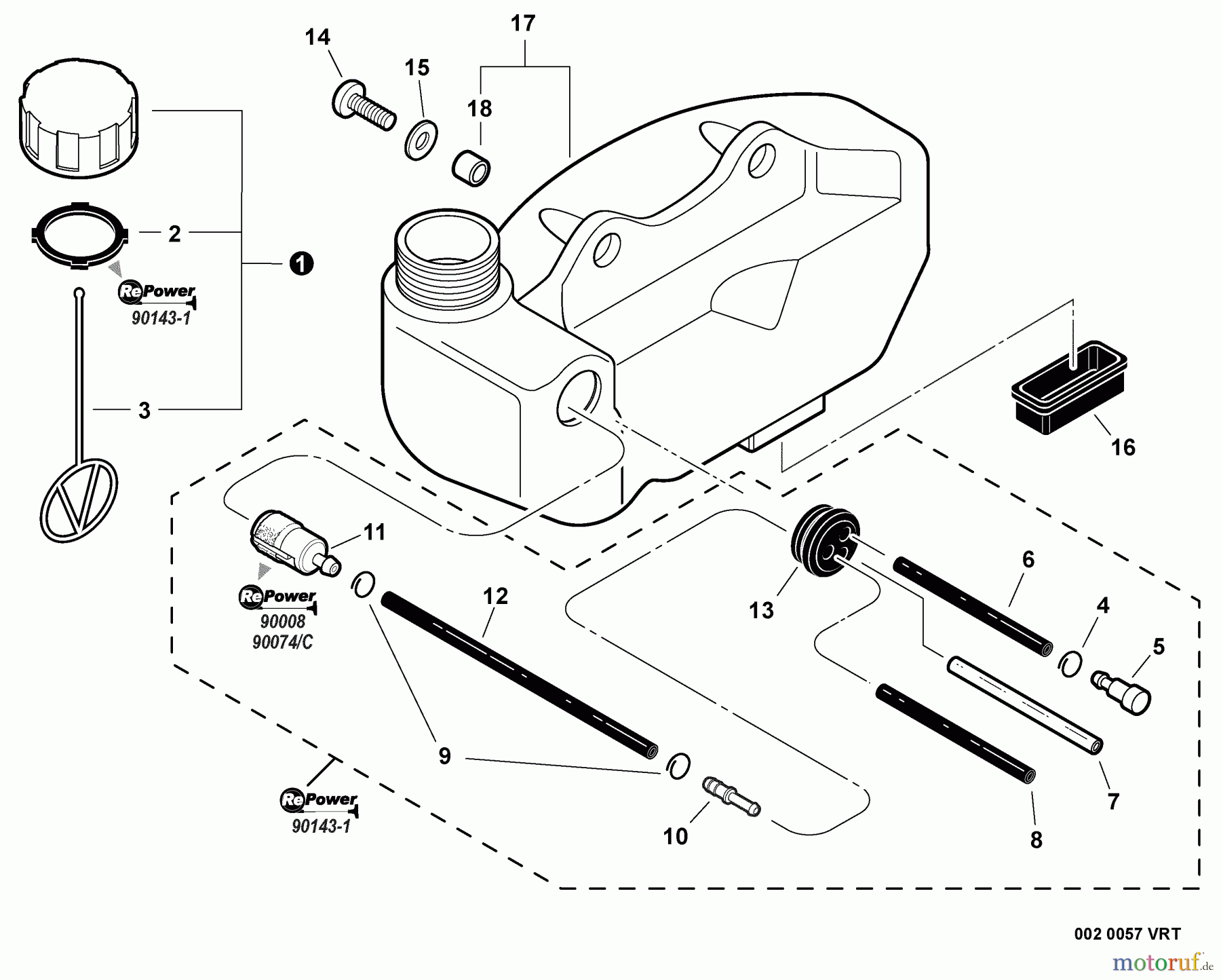 Echo Heckenscheren HC-152 - Echo Hedge Trimmers, S/N: S94213001001 - S94213999999 Fuel System
