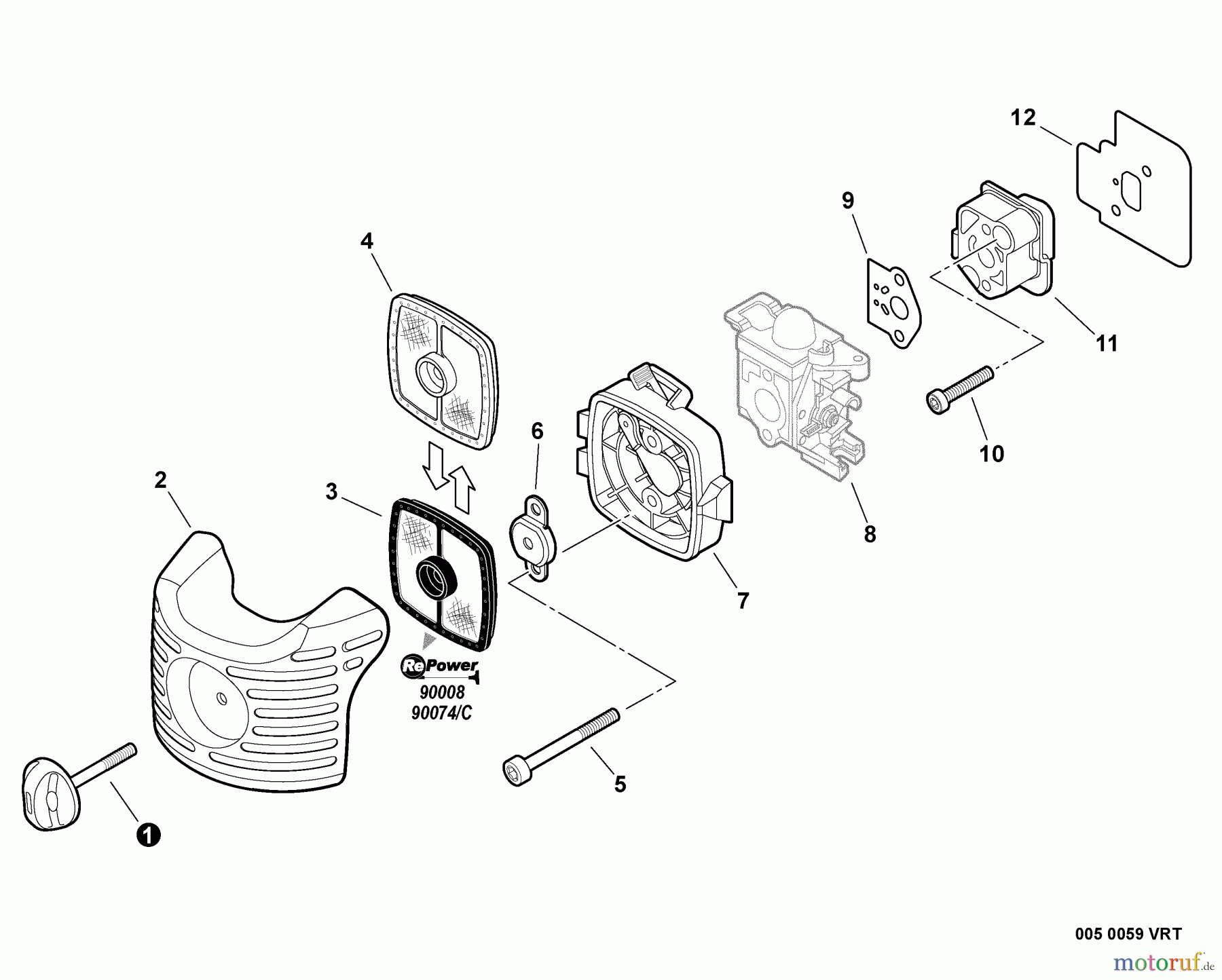 Echo Heckenscheren HC-152 - Echo Hedge Trimmers, S/N: S94213001001 - S94213999999 Intake