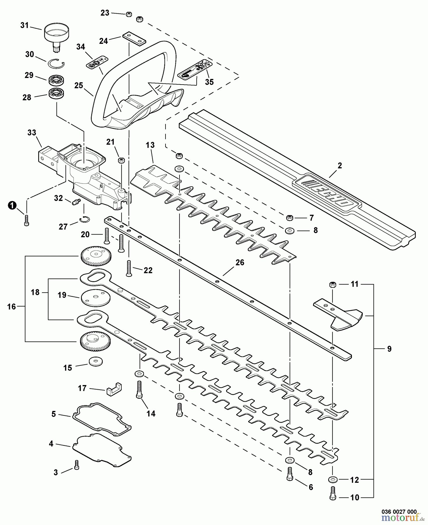 Echo Heckenscheren HC-152 - Echo Hedge Trimmers, Blades, Front Handle, Gear Case