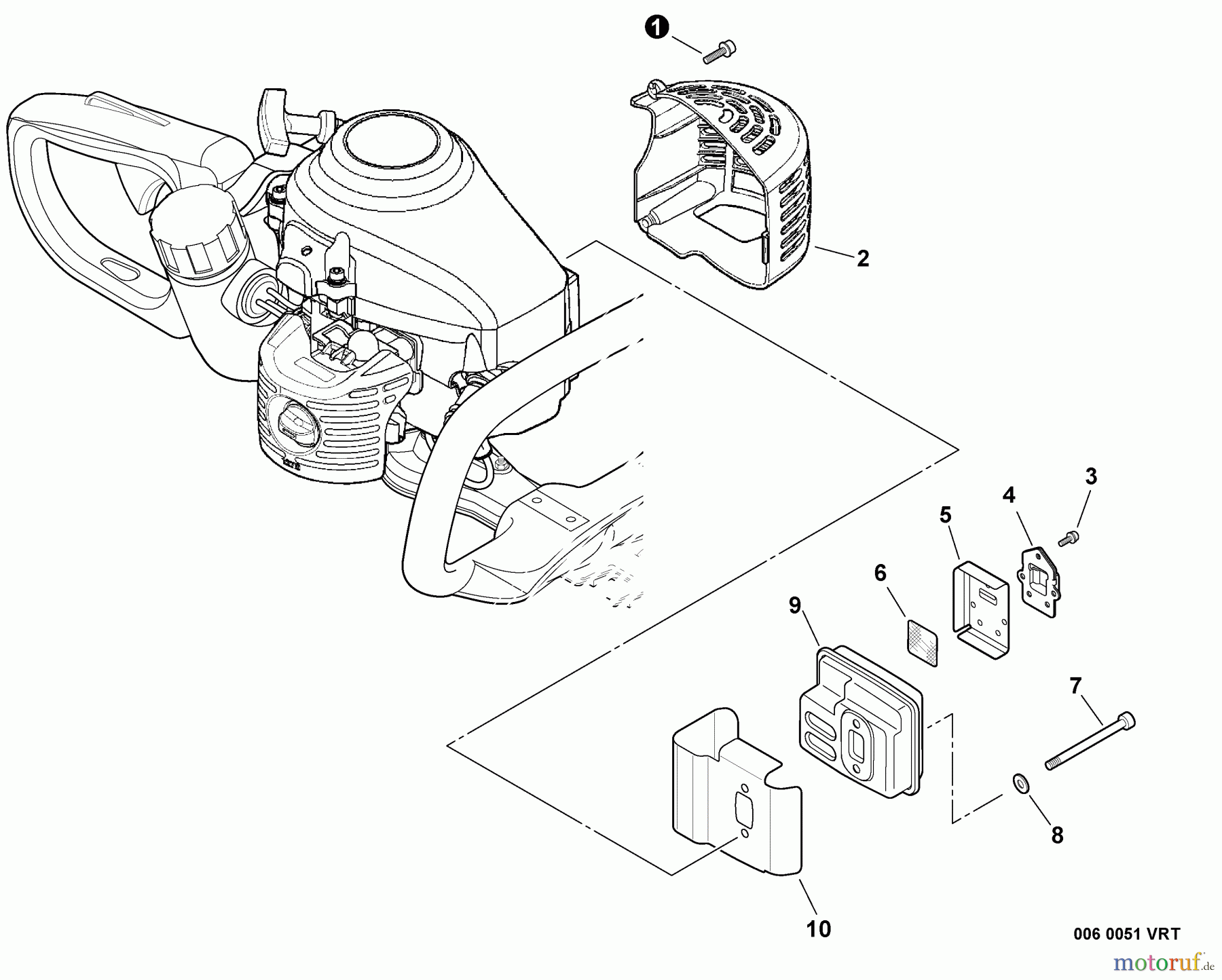 Echo Heckenscheren HC-155 - Echo Hedge Trimmer, S/N: S83713001001 - S83713999999 Exhaust