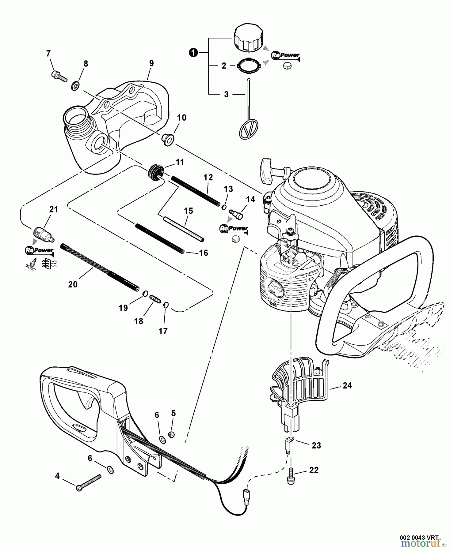 Echo Heckenscheren HC-155 - Echo Hedge Trimmer, S/N: S83713001001 - S83713999999 Fuel System, Debris Guard S/N: S83713001001 - S83713002146