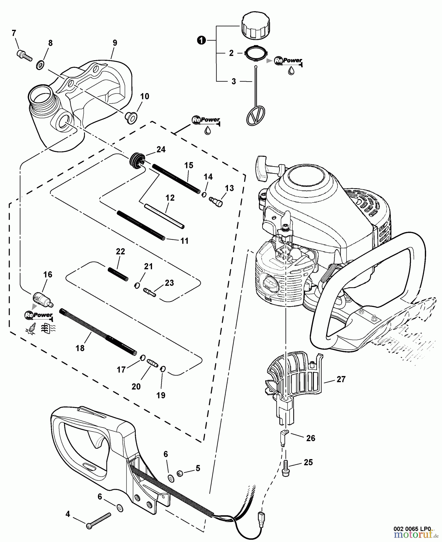 Echo Heckenscheren HC-155 - Echo Hedge Trimmer, S/N: S83713001001 - S83713999999 Fuel System, Debris Guard S/N: S83713002147 - S83713999999
