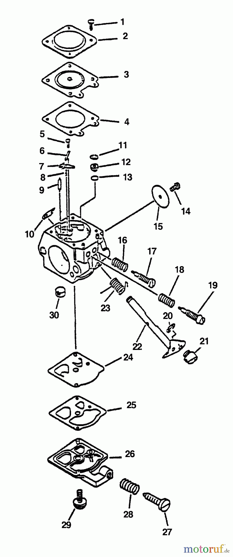 Echo Heckenscheren HC-1600 - Echo Hedge Trimmer (Type 1) Carburetor S/N: 001001-006000