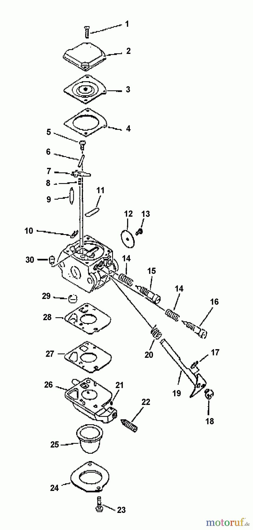 Echo Heckenscheren HC-1600 - Echo Hedge Trimmer (Type 1) Carburetor S/N: 006001-027999