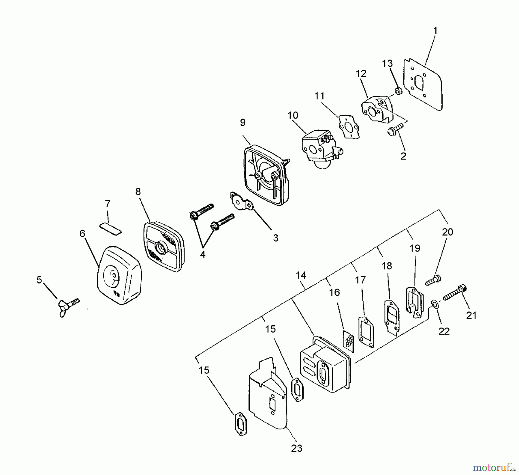 Echo Heckenscheren HC-1600 - Echo Hedge Trimmer (Type 1) Intake, Exhaust