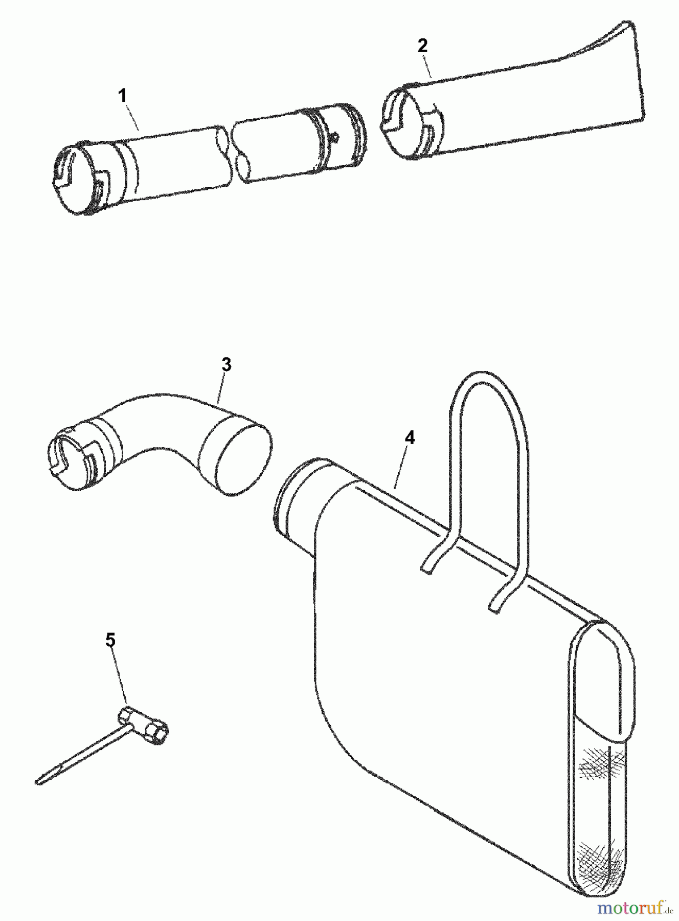 Echo Bläser / Sauger / Häcksler / Mulchgeräte ES-231 - Echo Shredder/Vacuum, S/N: 06001001 - 06999999 Blower Tubes, Dust Bag, Tools