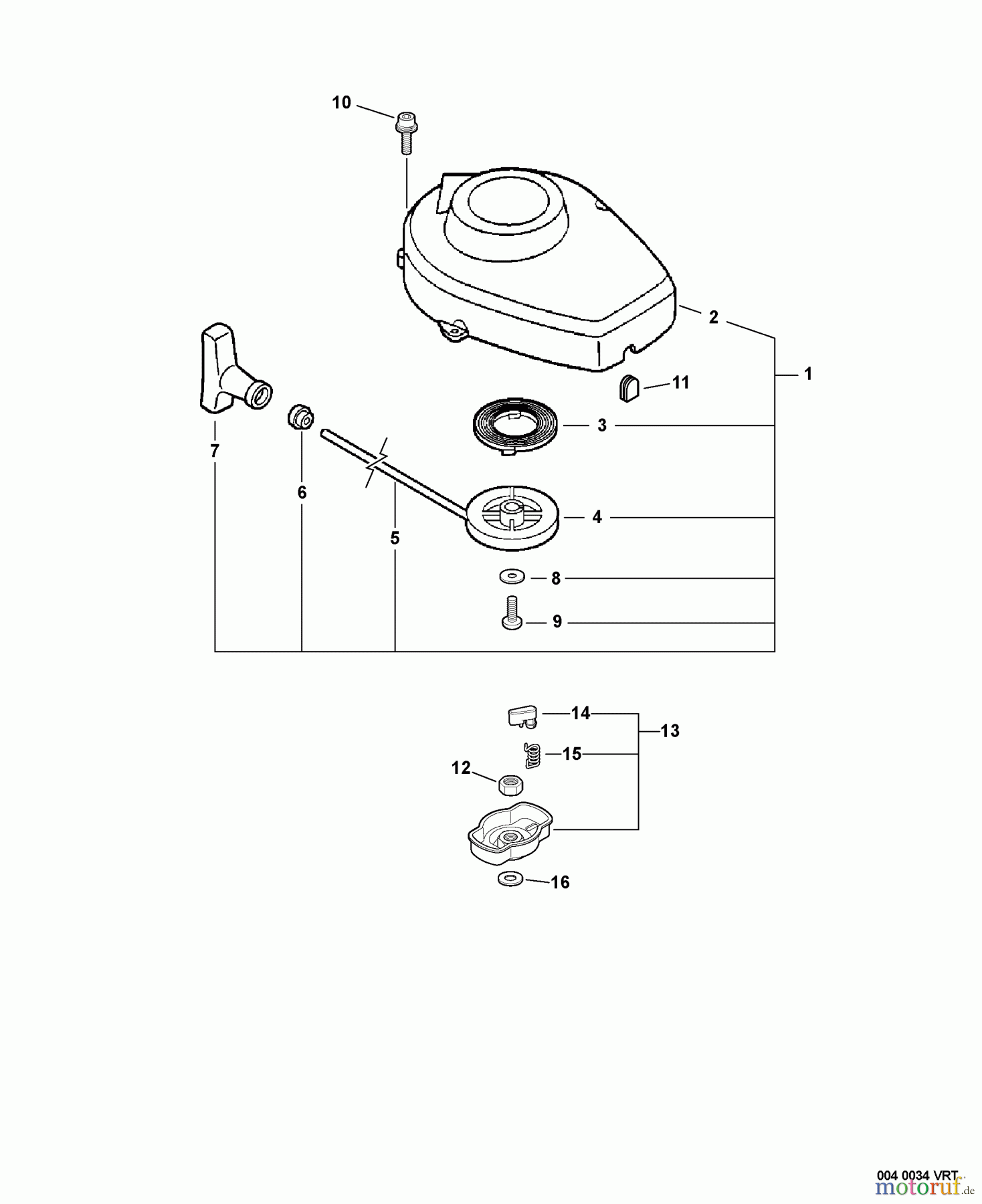 Echo Heckenscheren HC-180 - Echo Hedge Trimmer, S/N: S78012001001 - S78012999999 Starter -- Standard