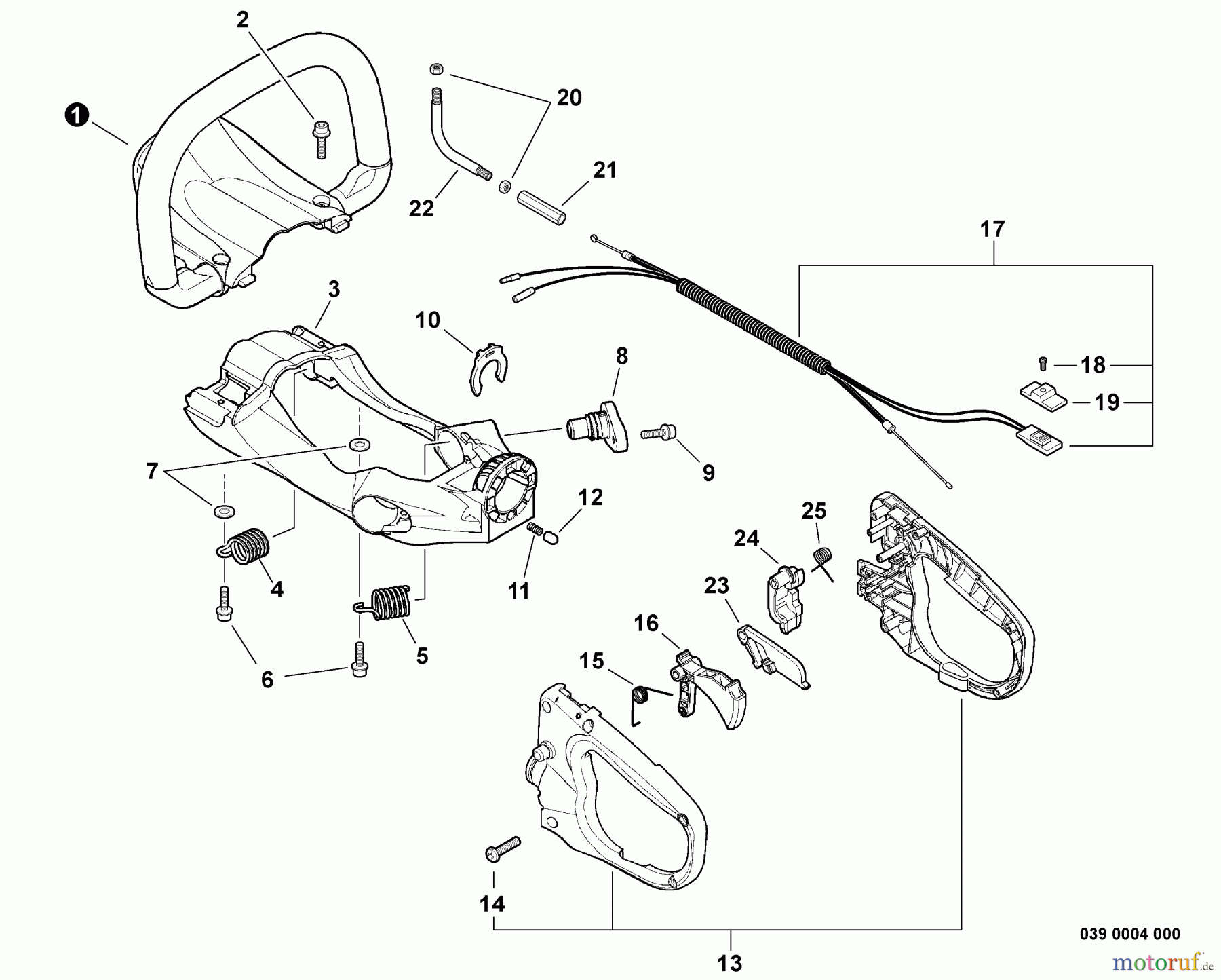 Echo Heckenscheren HC-165 - Echo Hedge Trimmer, S/N: S84013001001 - S84013999999 Handles, Frame, Throttle Control  S/N: S84013001001 - S84013001137