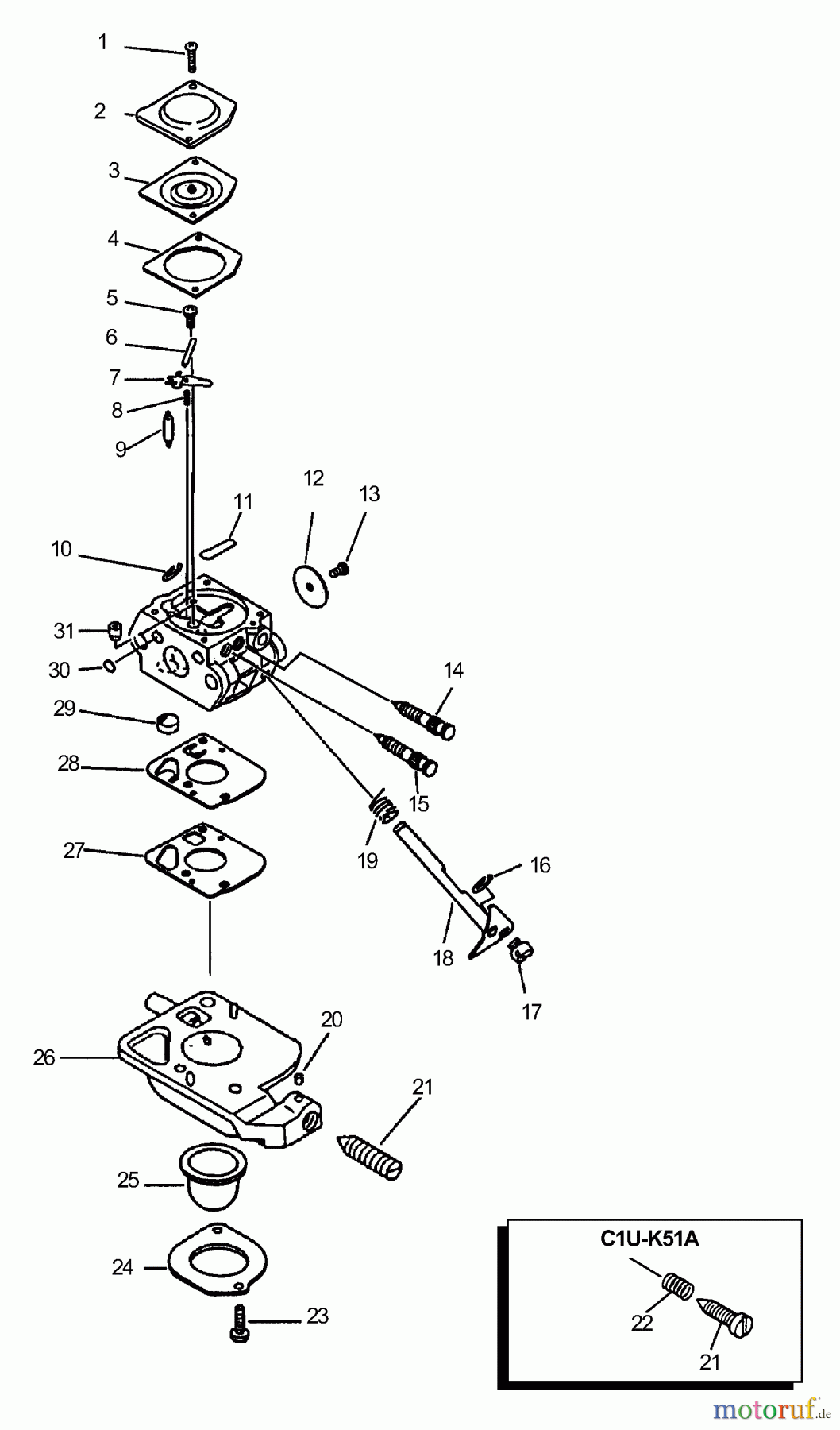 Echo Heckenscheren HC-2000 - Echo Hedge Trimmer (Type 1) Carburetor S/N: 037264 - 999999