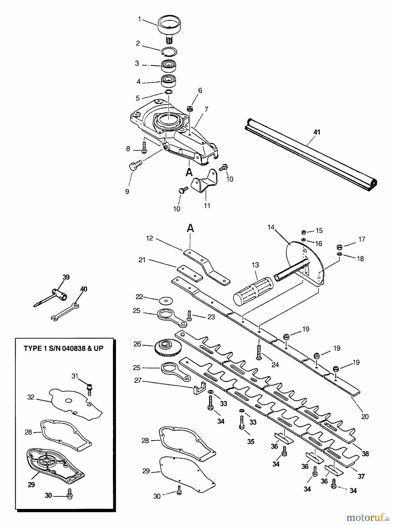 Echo Heckenscheren HC-2000 - Echo Hedge Trimmer (Type 1) Gear Case, Blades, Handle