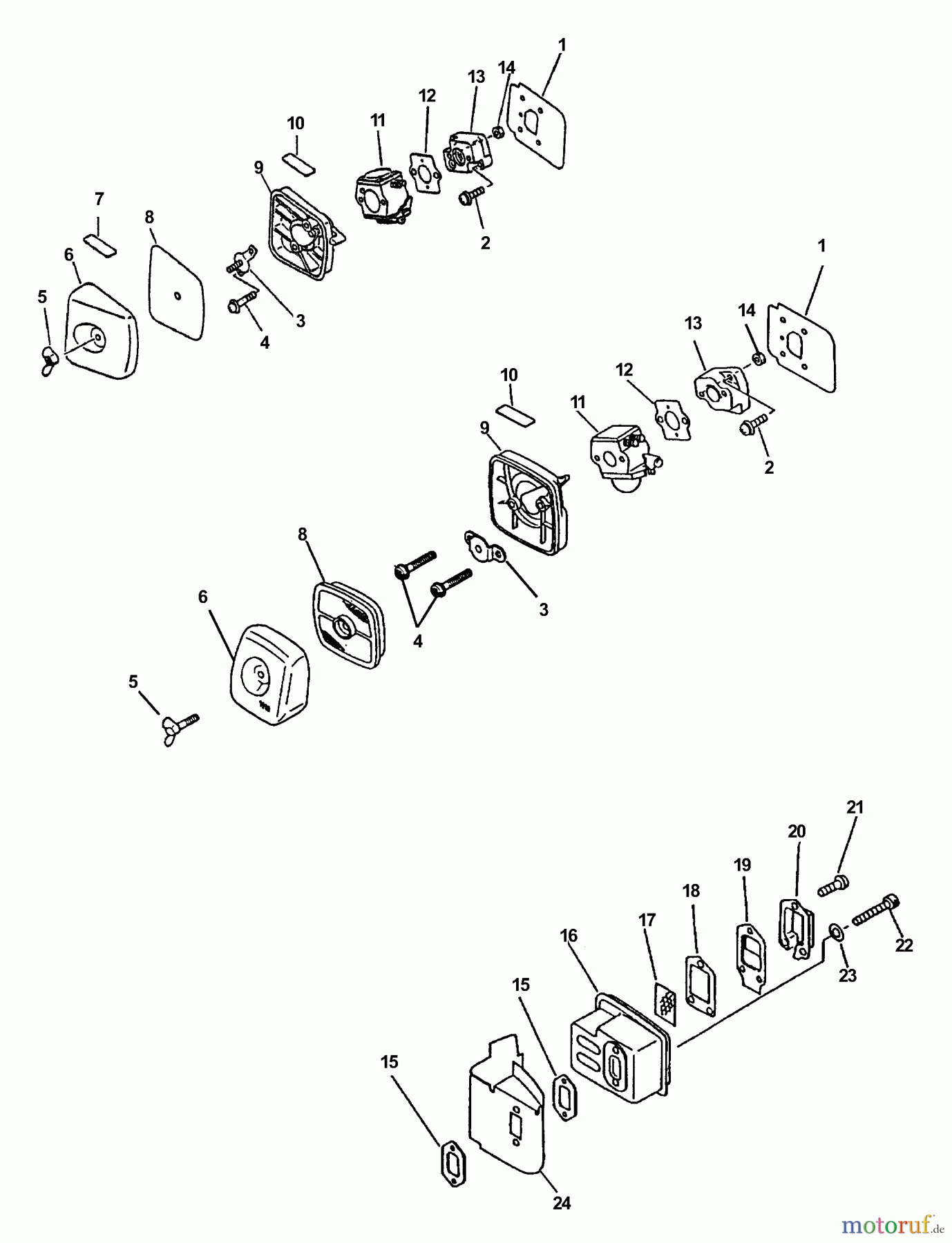 Echo Heckenscheren HC-2000 - Echo Hedge Trimmer (Type 1) Intake, Exhaust, Air Filter
