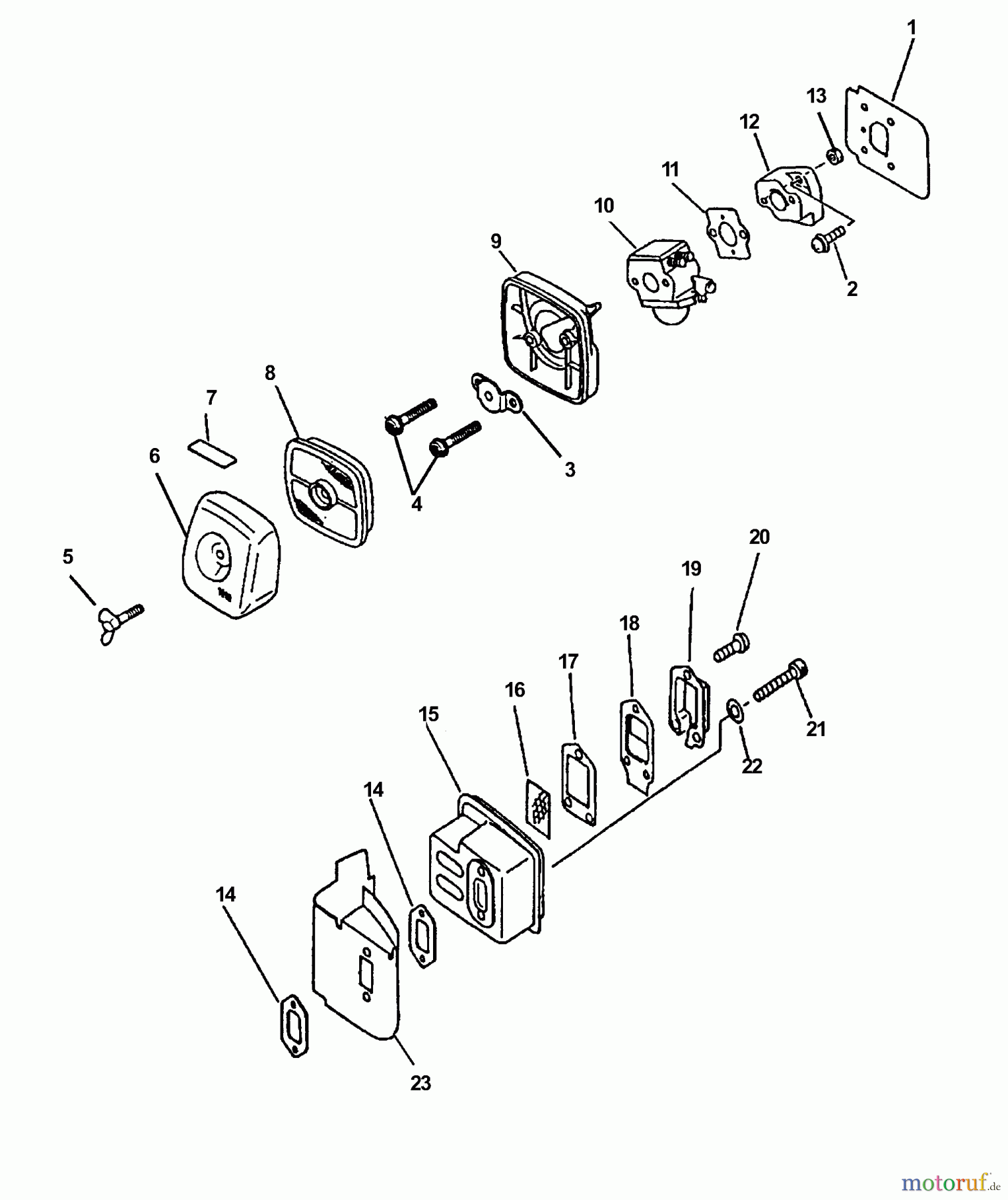 Echo Heckenscheren HC-2000 - Echo Hedge Trimmer (Type 1E) Intake, Exhaust, Air Filter