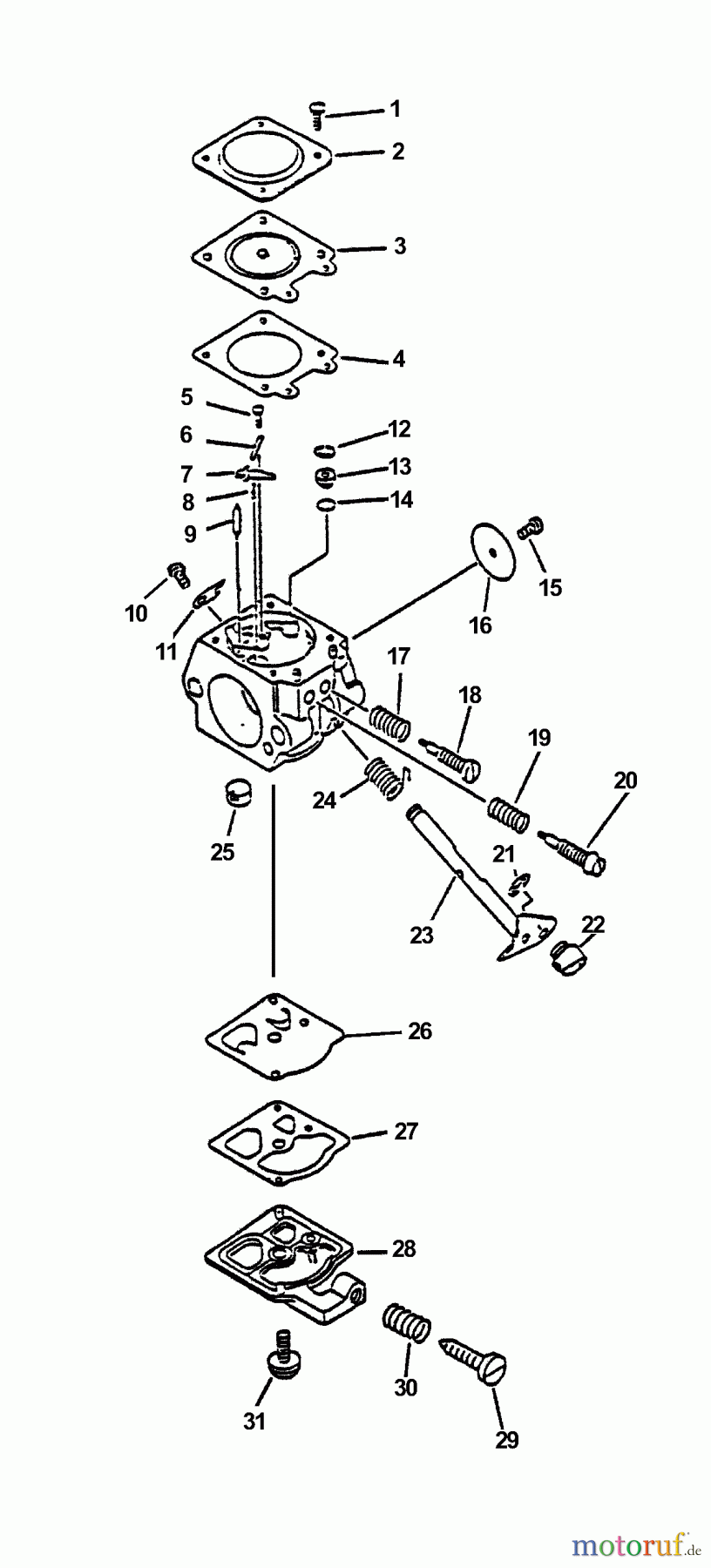 Echo Heckenscheren HC-2100 - Echo Hedge Trimmer Carburetor S/N: 001001 - 012000