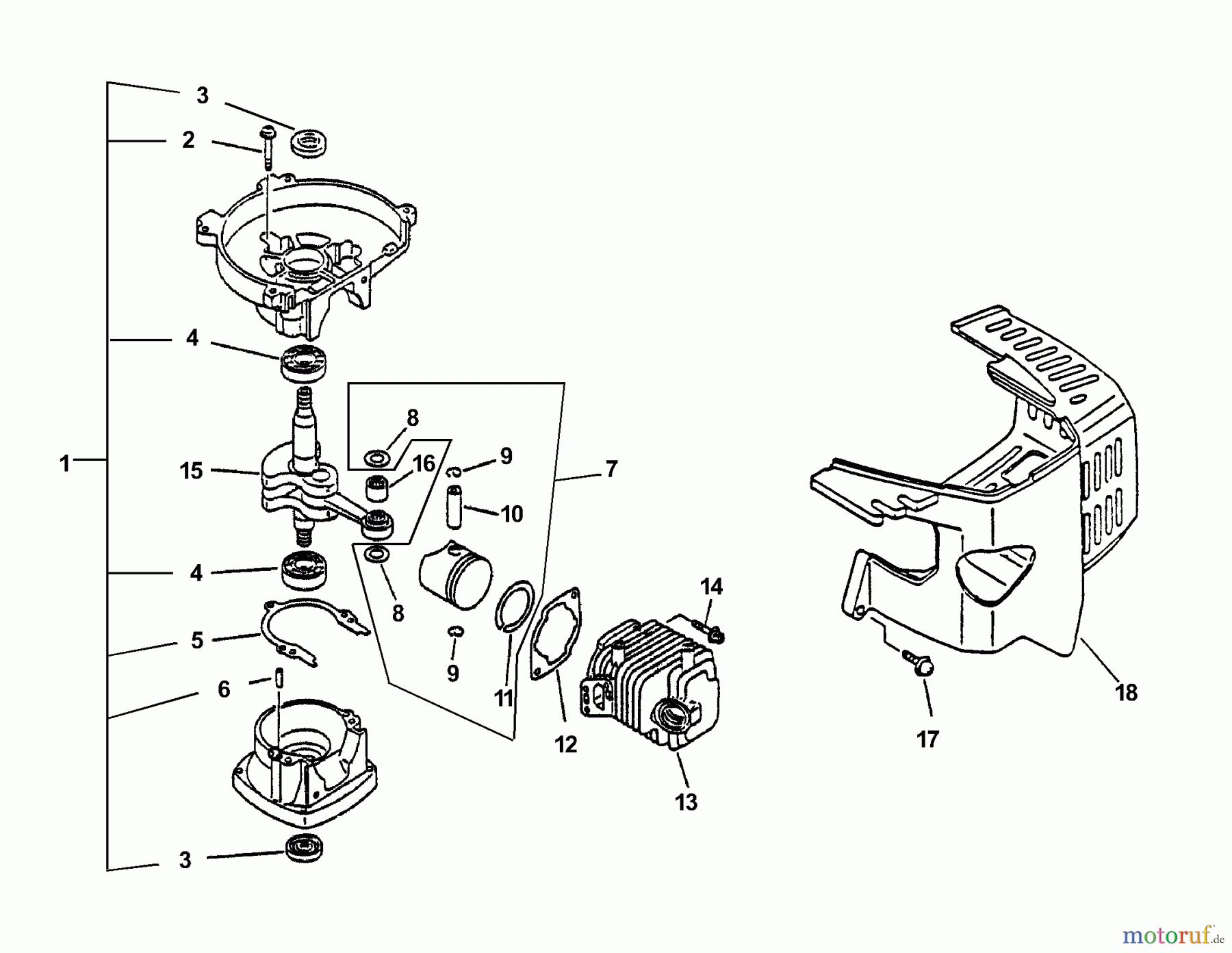 Echo Heckenscheren HC-2100 - Echo Hedge Trimmer Crankcase, Engine, Engine Cover, Fan Case