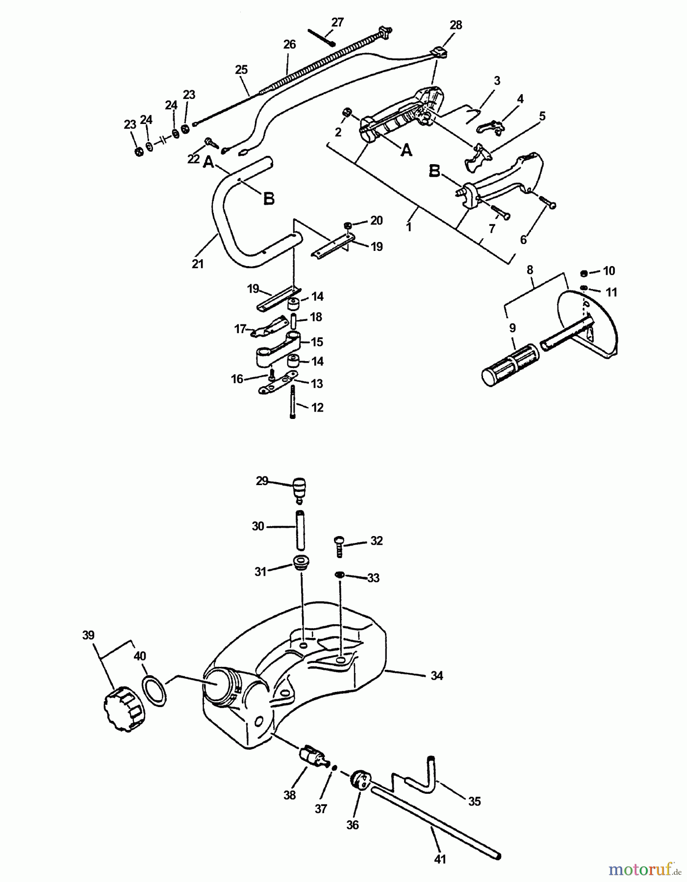 Echo Heckenscheren HC-2100 - Echo Hedge Trimmer Fuel System, Handles, Ignition Switch, Throttle