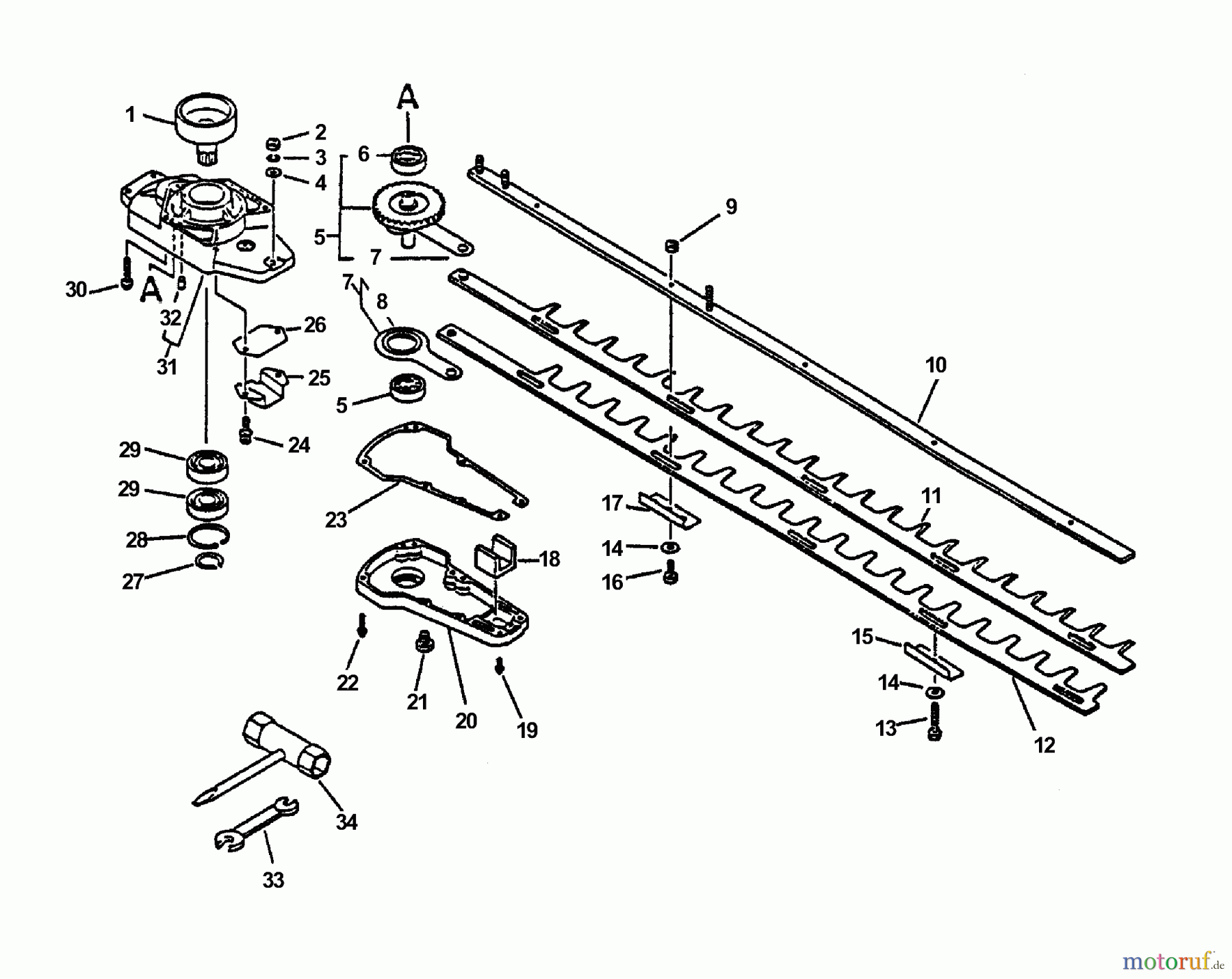 Echo Heckenscheren HC-2100 - Echo Hedge Trimmer Gear Case, Blades, Handle