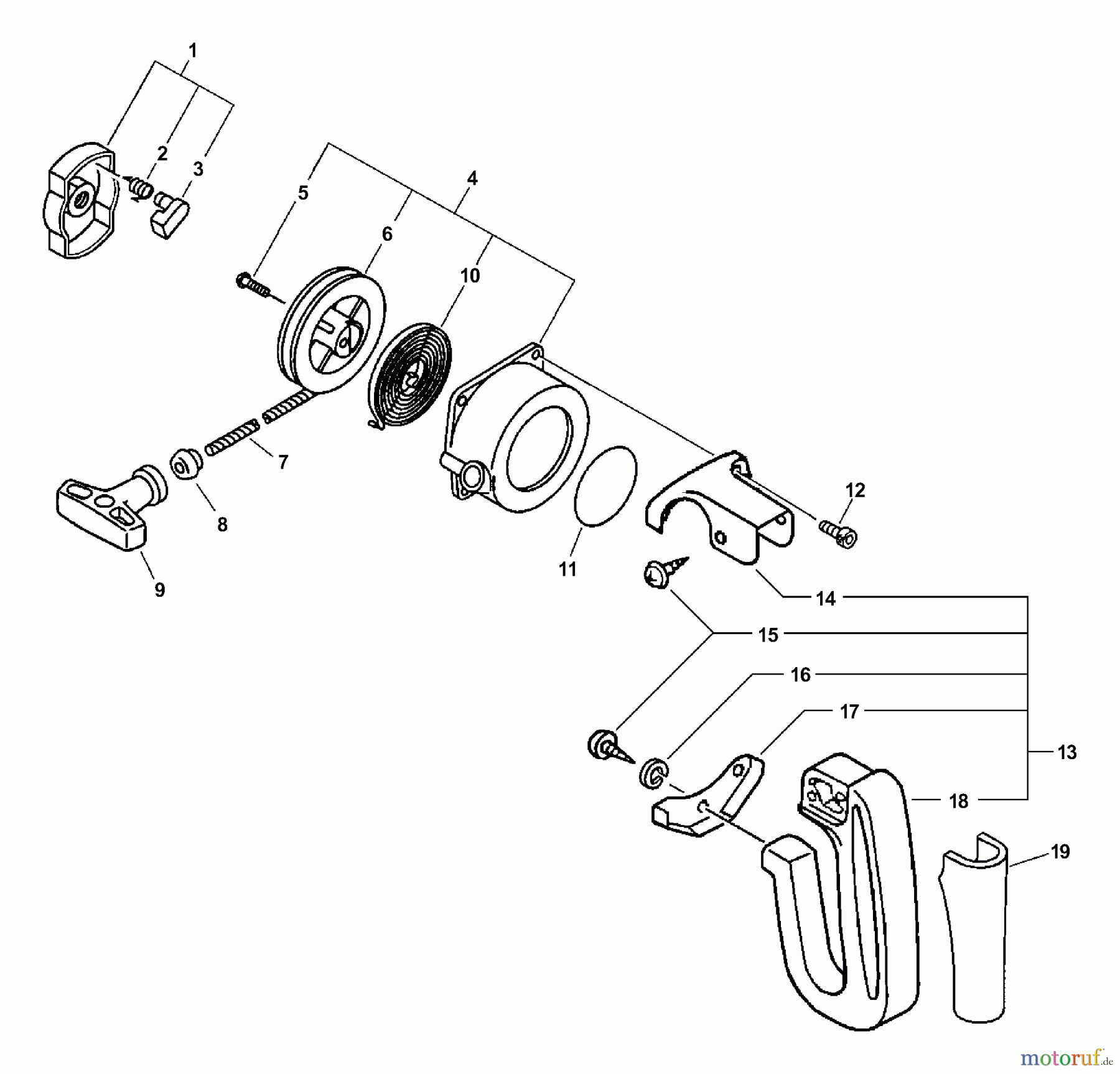  Echo Bläser / Sauger / Häcksler / Mulchgeräte	 ES-2400 - Echo Shredder/Vacuum (Type 1E) Starter, Side Handle