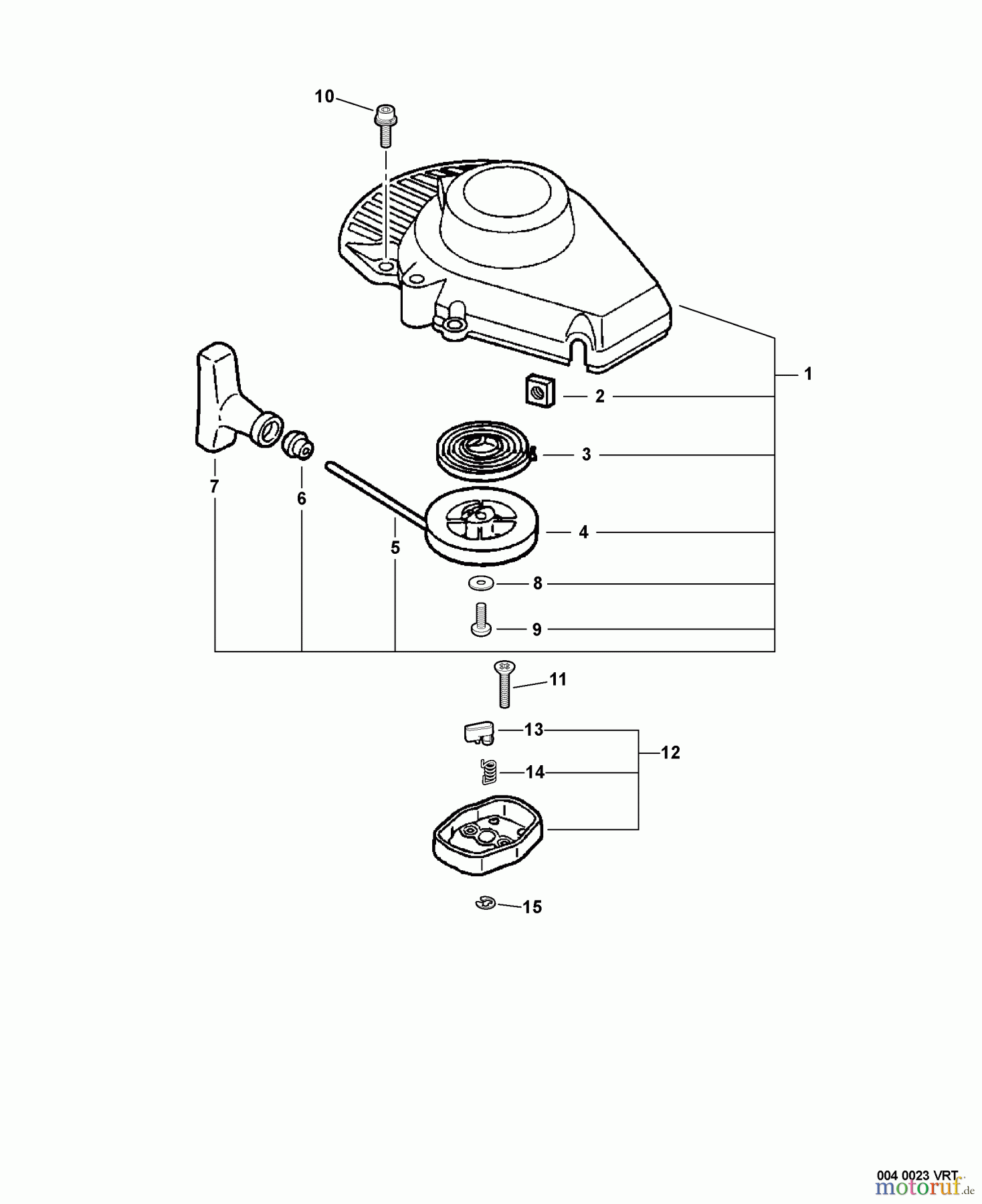 Echo Heckenscheren HC-230 - Echo Hedge Trimmer, S/N: S76512001001 - S76512999999 Fan Case, Starter